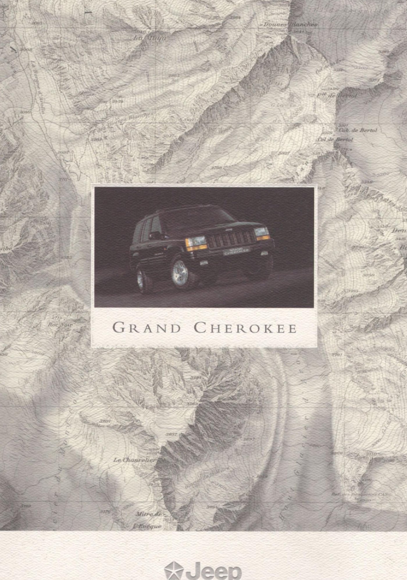 Cover of the January 1996 UK Jeep Grand Cherokee brochure