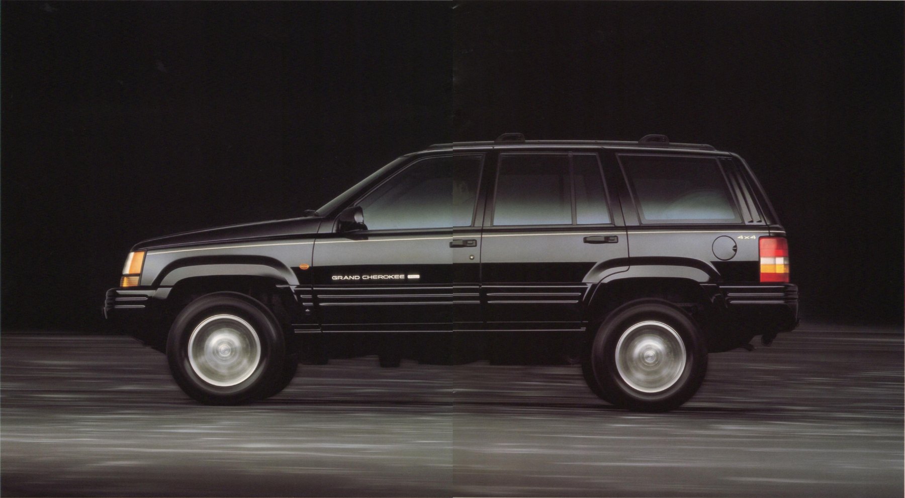 Jeep Grand Cherokee ZJ side profile, 1996 UK dealer brochure