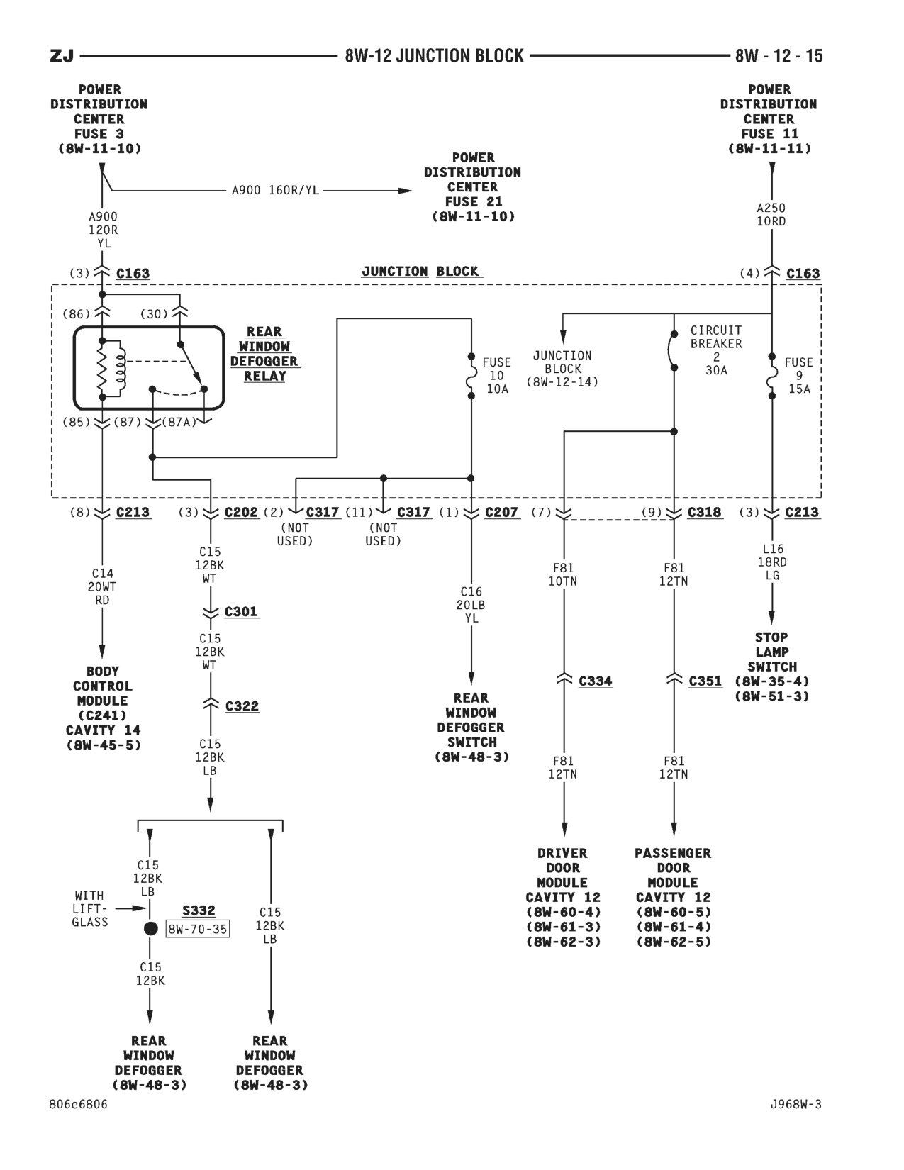 1996 Jeep Grand Cherokee ZJ Service Manual — page 530 wiring diagram