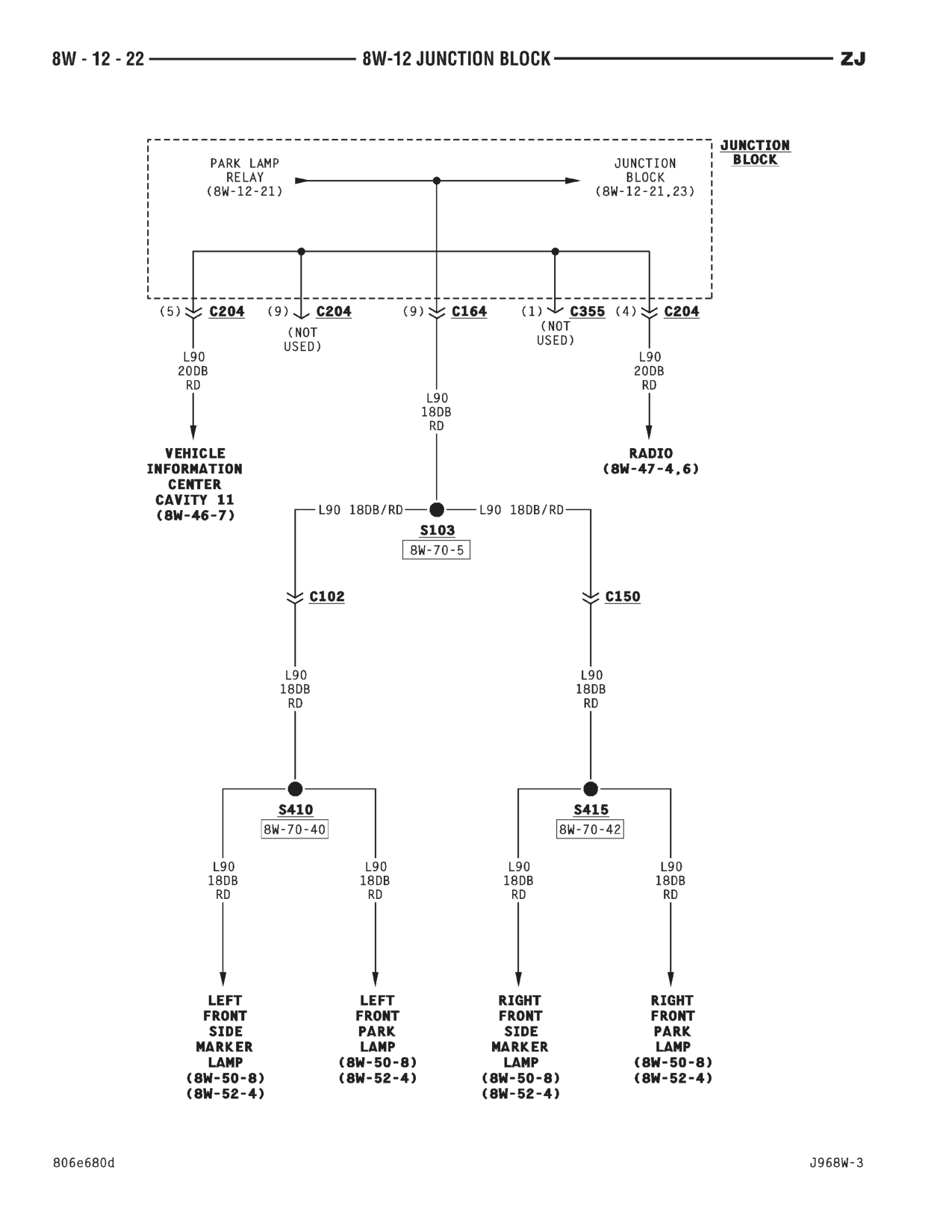 1996 Jeep Grand Cherokee ZJ Service Manual — page 537 wiring diagram