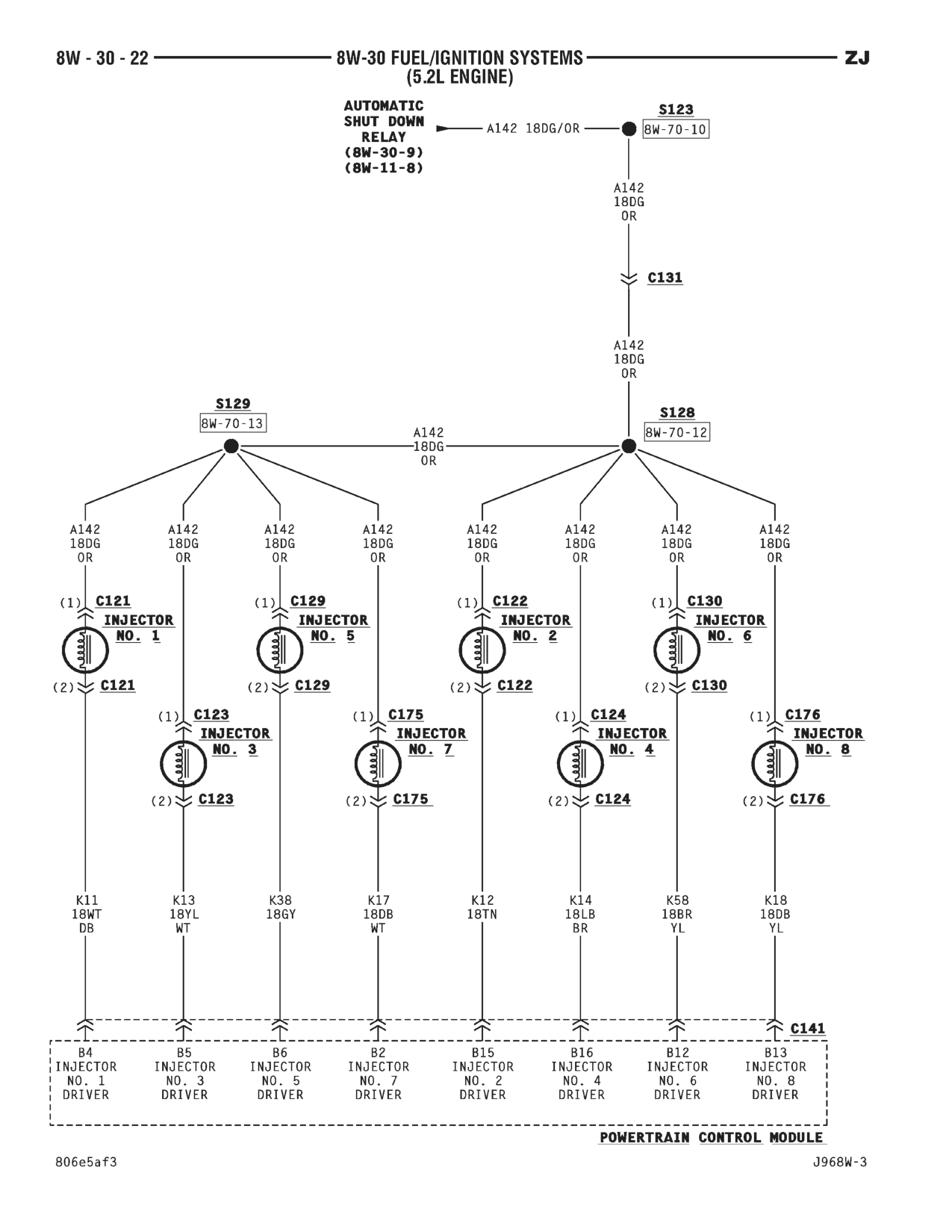 1996 Jeep Grand Cherokee ZJ Service Manual — page 581 wiring diagram