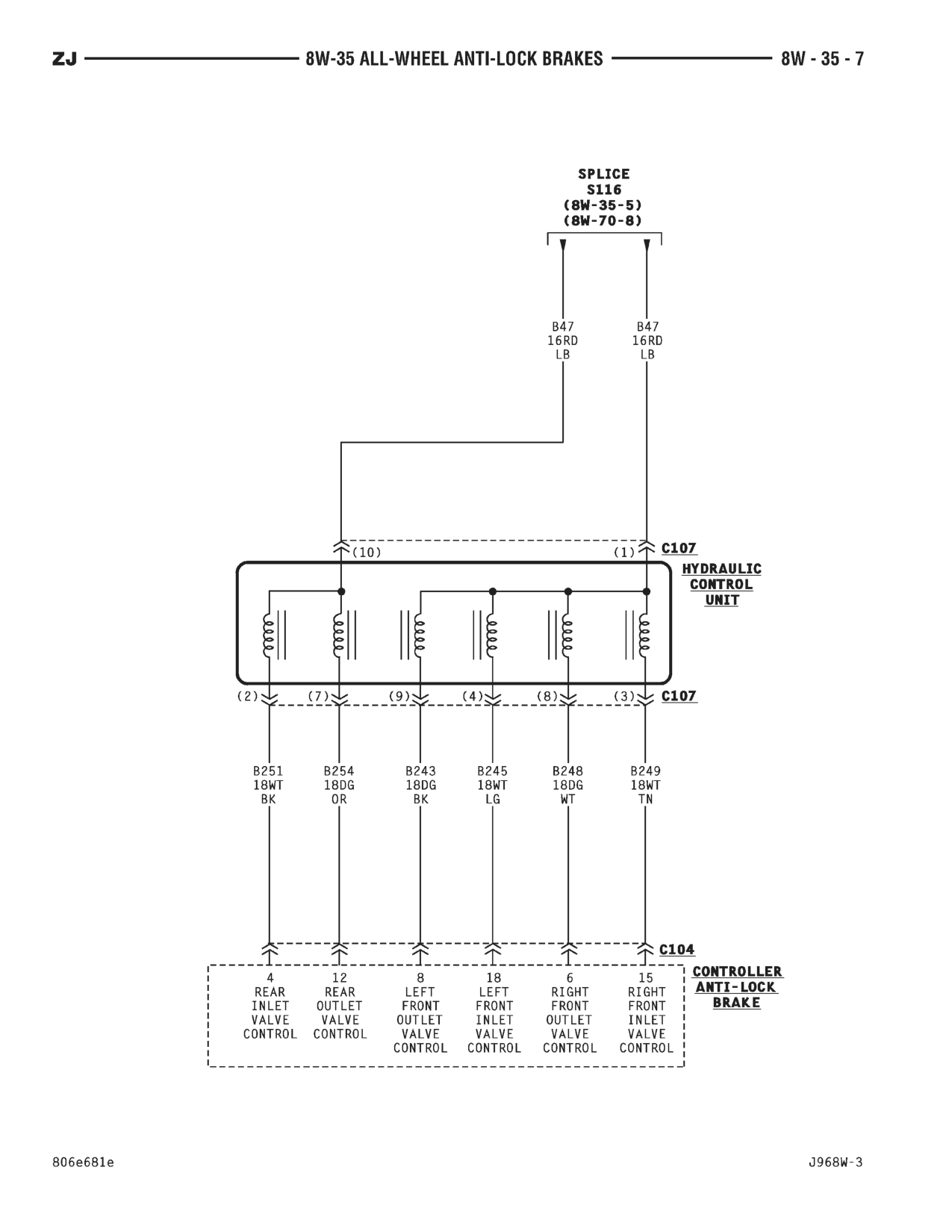 1996 Jeep Grand Cherokee ZJ Service Manual — page 604 wiring diagram