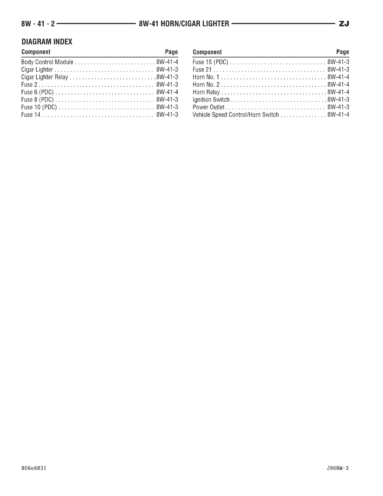 1996 Jeep Grand Cherokee ZJ Service Manual — page 627 wiring diagram