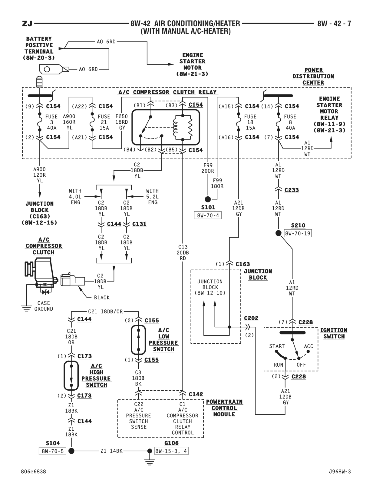 1996 Jeep Grand Cherokee ZJ Service Manual — page 636 wiring diagram