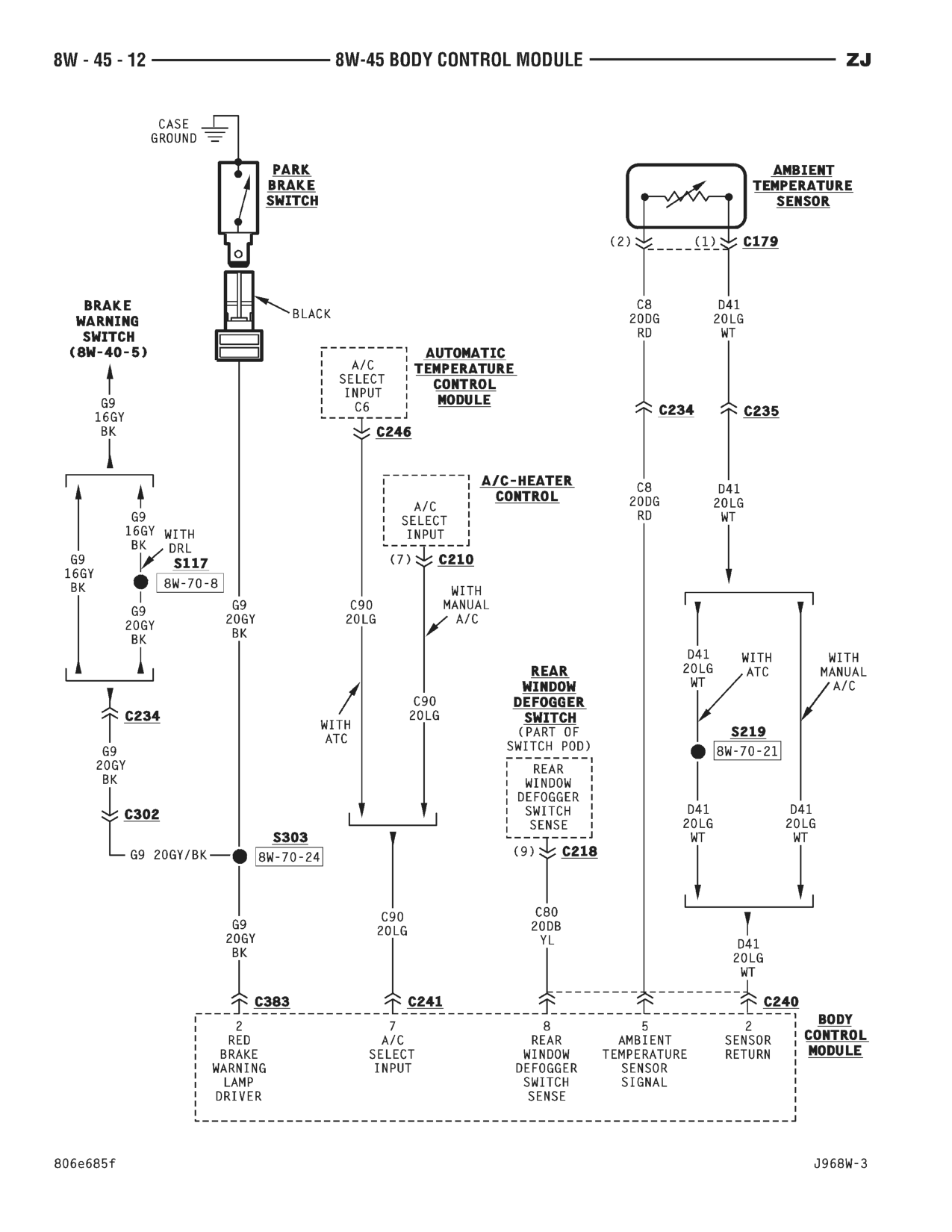 1996 Jeep Grand Cherokee ZJ Service Manual — page 677 wiring diagram