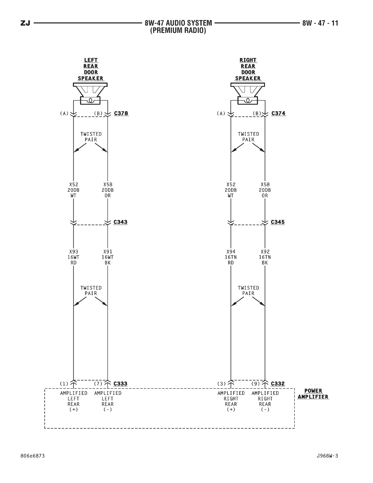 1996 Jeep Grand Cherokee ZJ Service Manual — page 700 wiring diagram