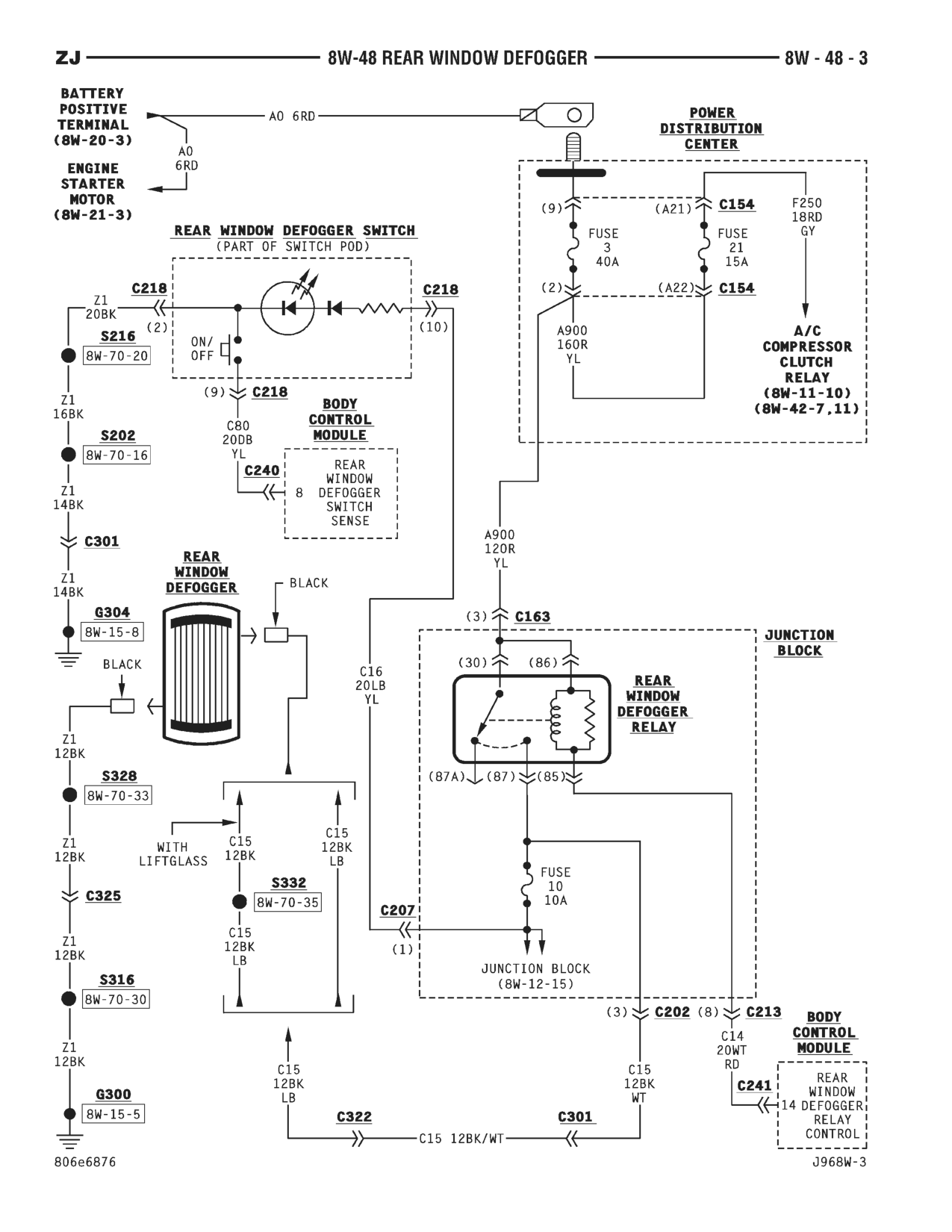 1996 Jeep Grand Cherokee ZJ Service Manual — page 704 wiring diagram