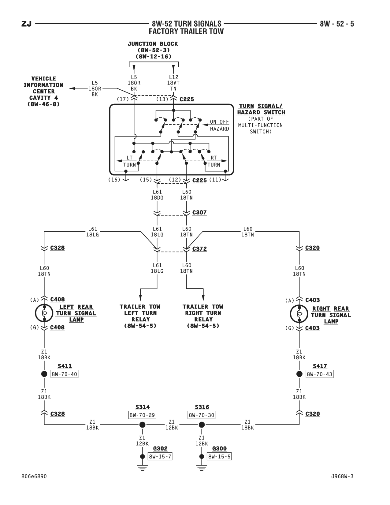 1996 Jeep Grand Cherokee ZJ Service Manual — page 732 wiring diagram
