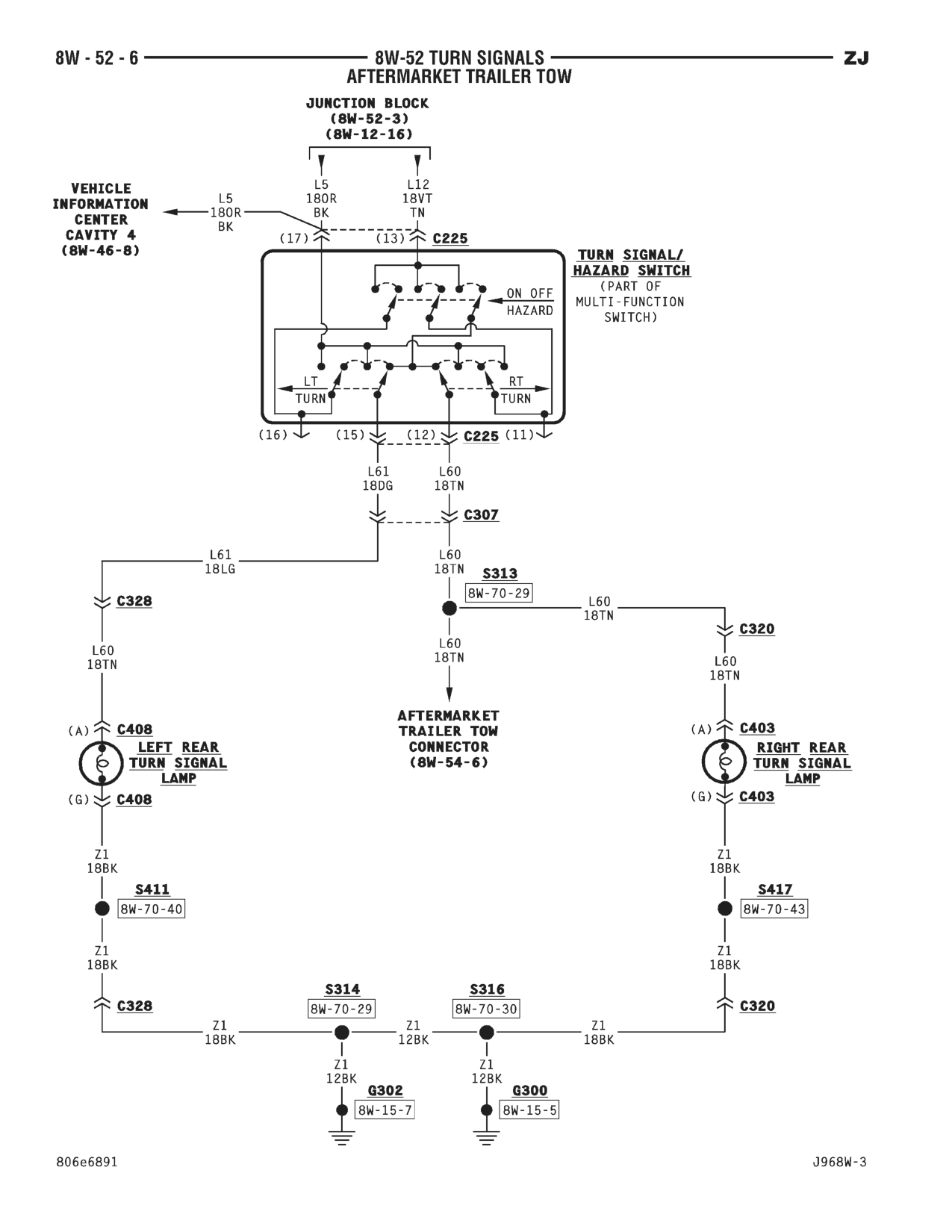 1996 Jeep Grand Cherokee ZJ Service Manual — page 733 wiring diagram
