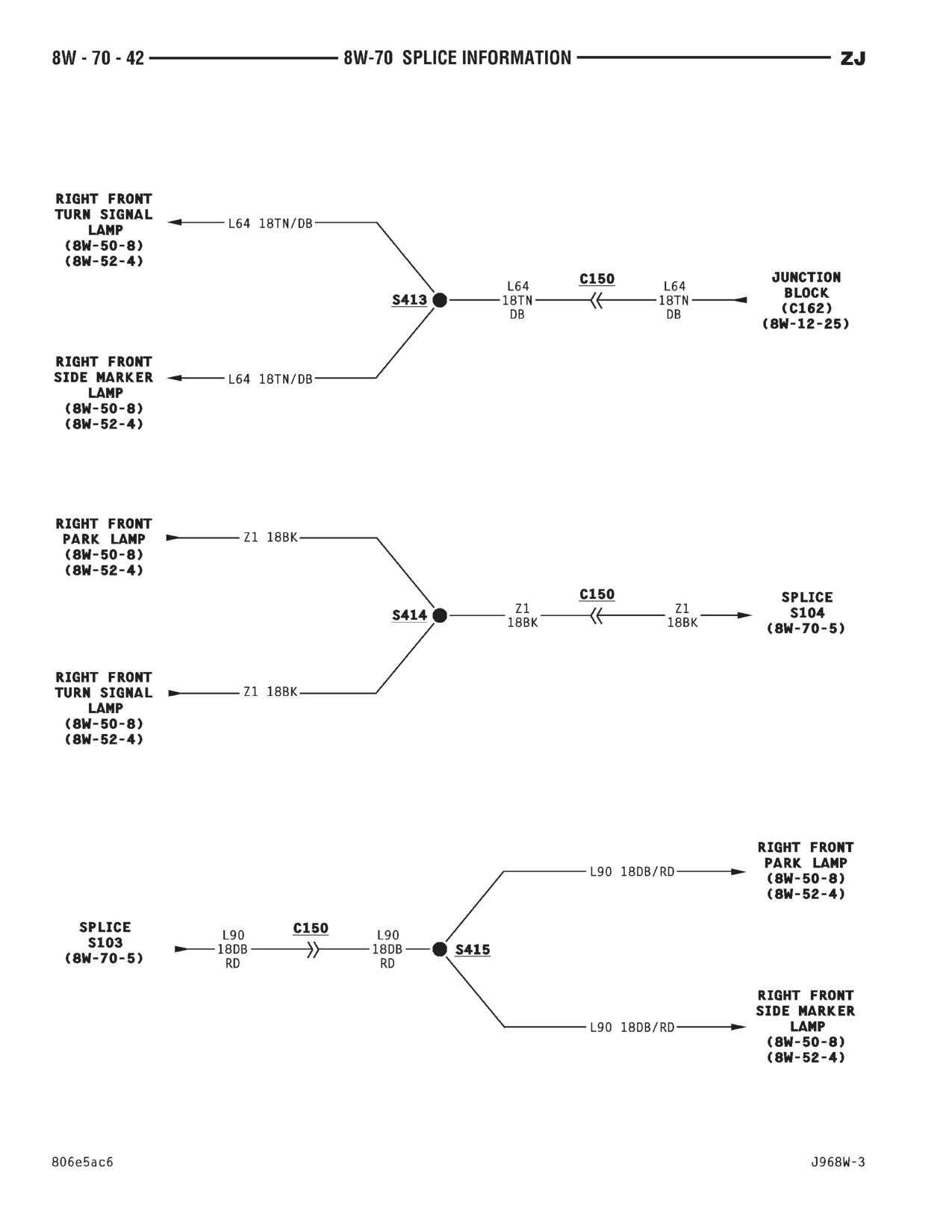 1996 Jeep Grand Cherokee ZJ Service Manual — page 833 wiring diagram