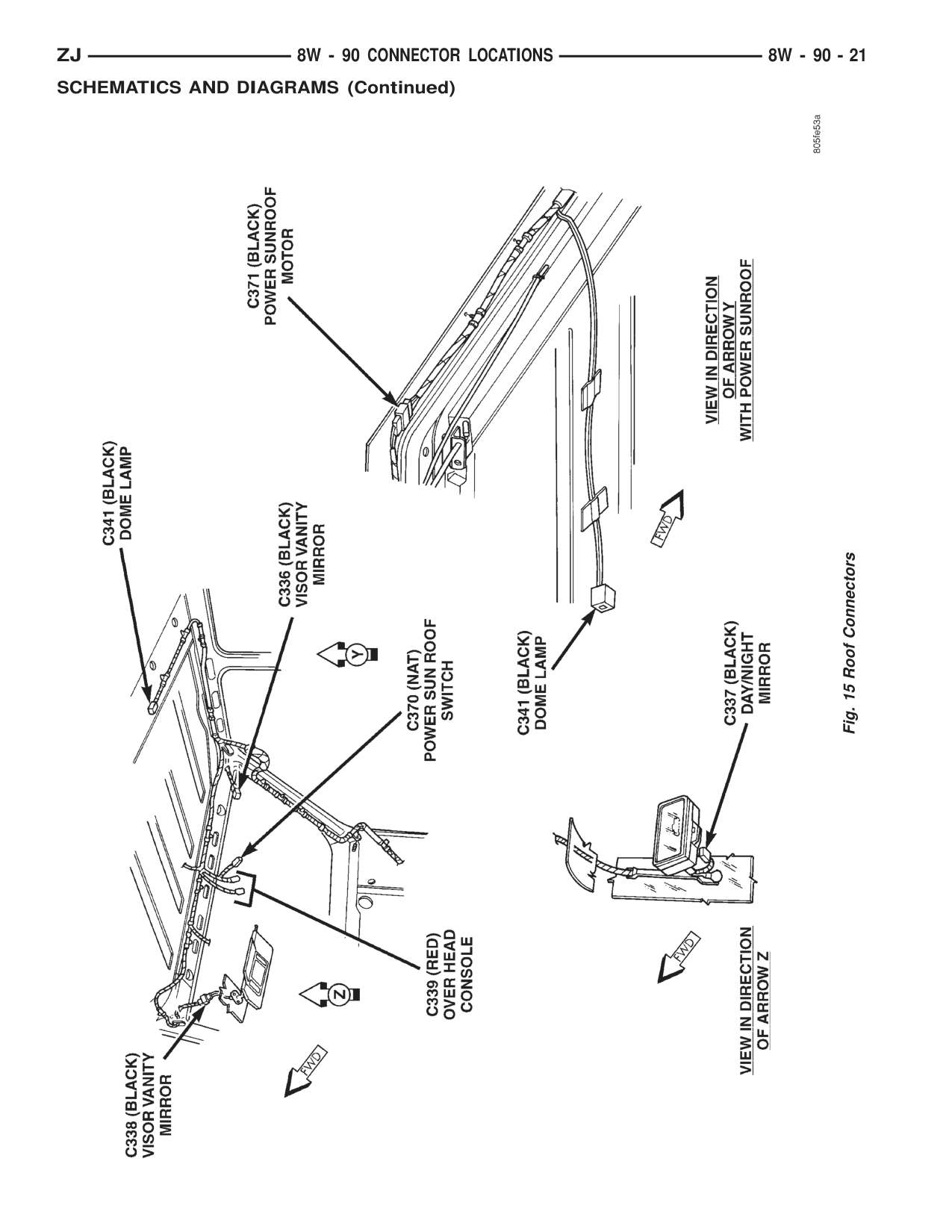 1996 Jeep Grand Cherokee ZJ Service Manual — page 938 wiring diagram