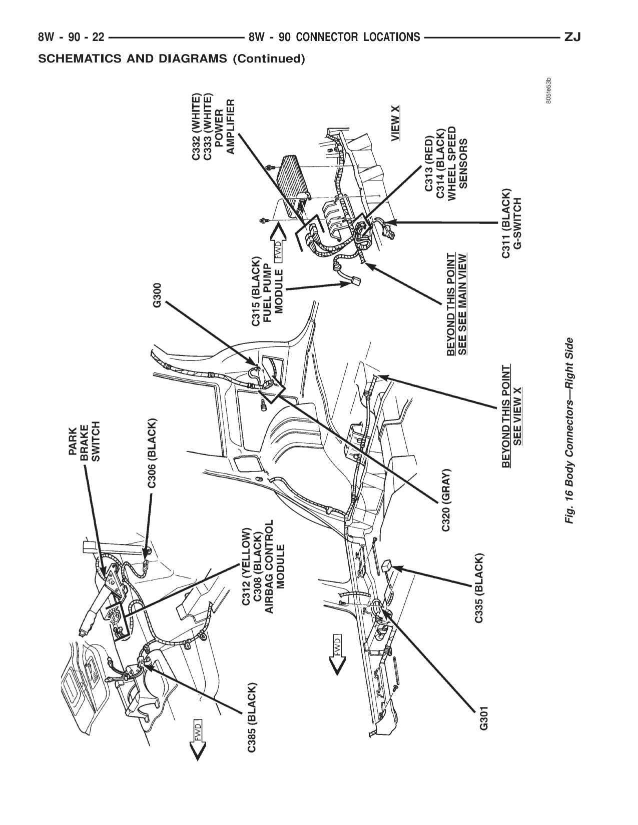 1996 Jeep Grand Cherokee ZJ Service Manual — page 939 wiring diagram