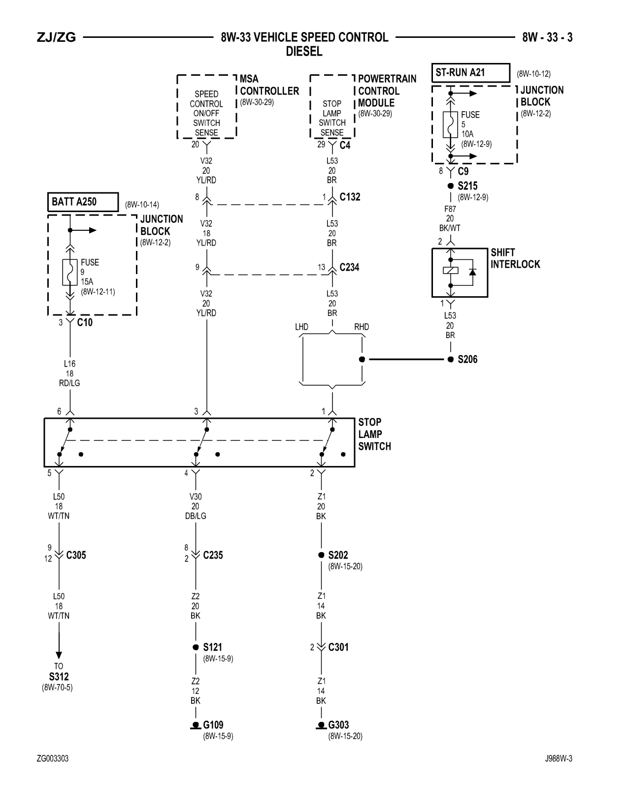 1998 Jeep Grand Cherokee ZJ Export Service Manual — page 689 wiring diagram