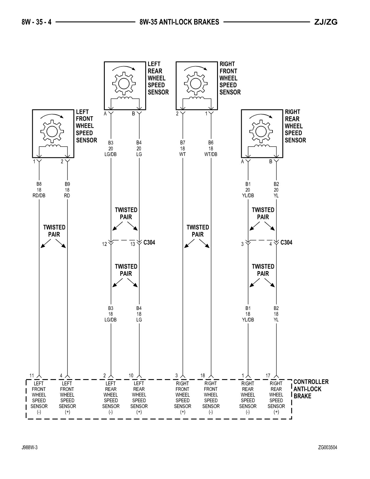 1998 Jeep Grand Cherokee ZJ Export Service Manual — page 696 wiring diagram
