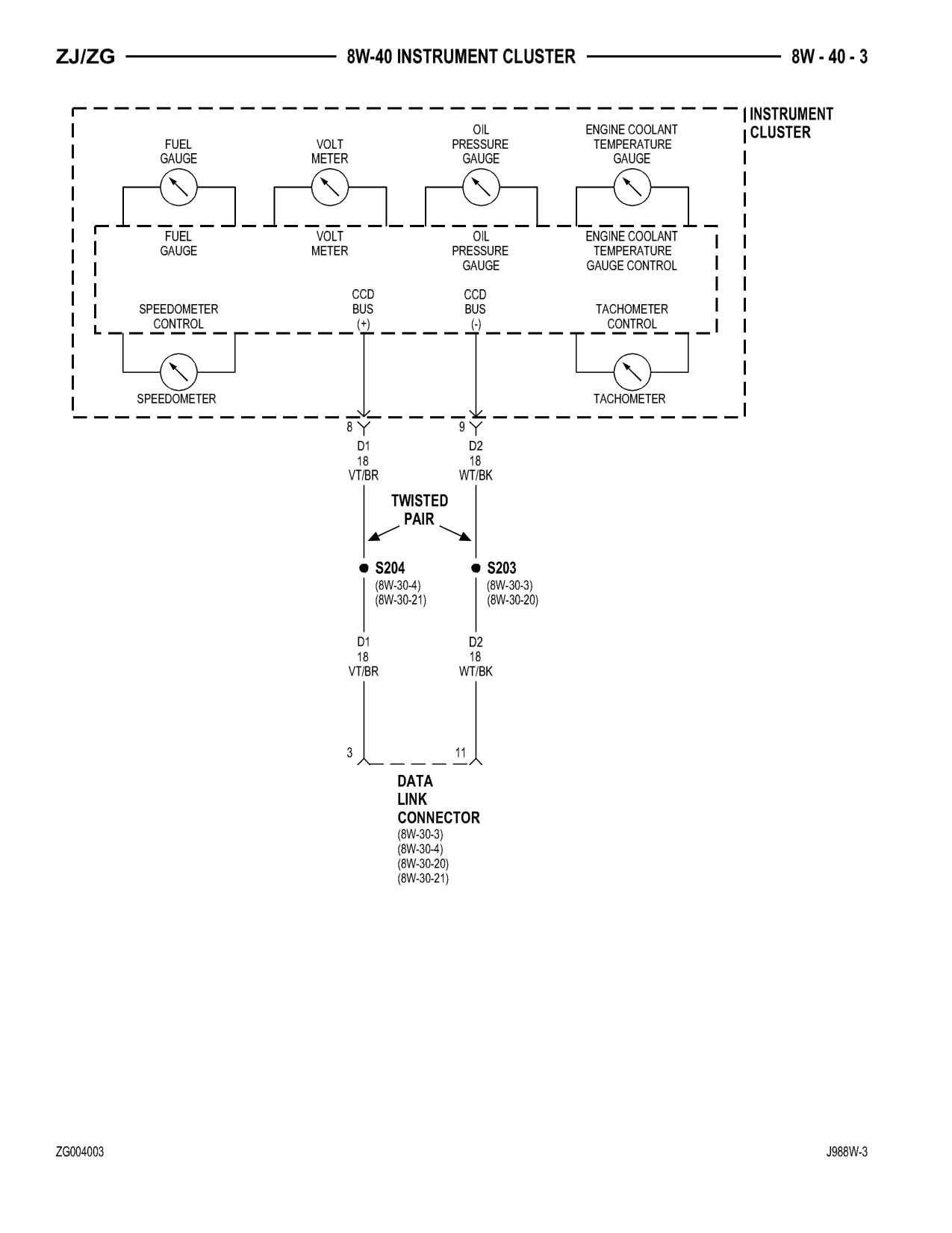 1998 Jeep Grand Cherokee ZJ Export Service Manual — page 705 wiring diagram