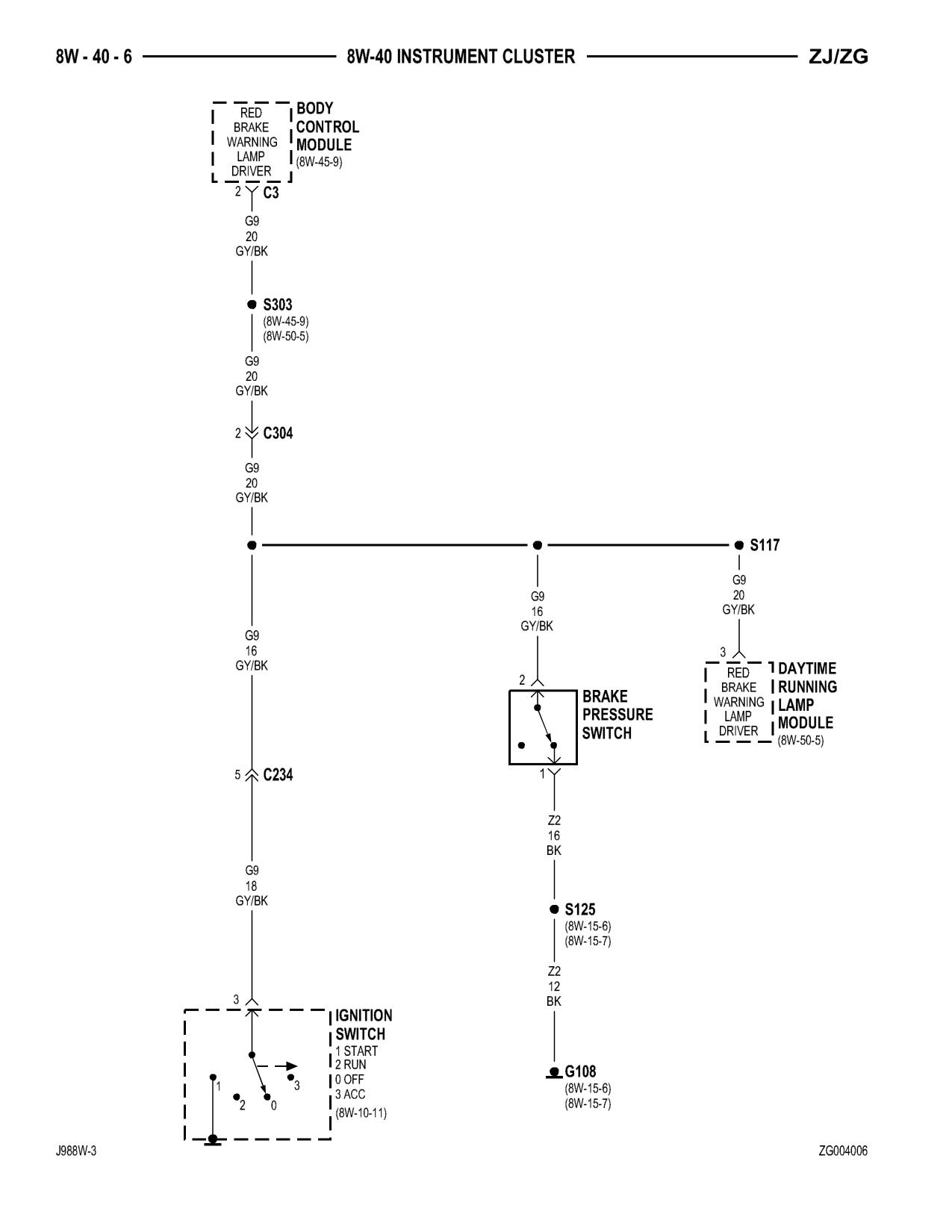 1998 Jeep Grand Cherokee ZJ Export Service Manual — page 708 wiring diagram