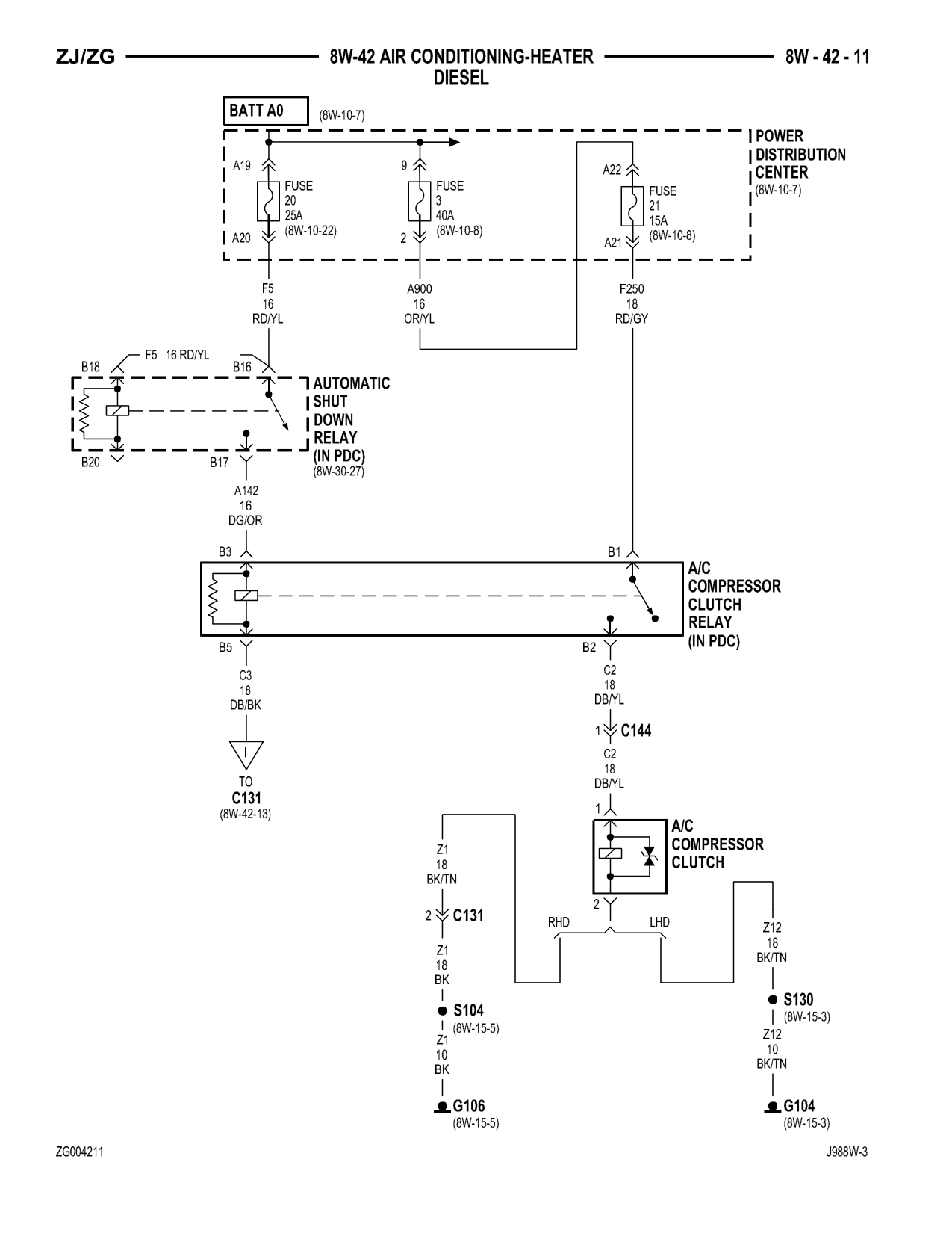 1998 Jeep Grand Cherokee ZJ Export Service Manual — page 723 wiring diagram
