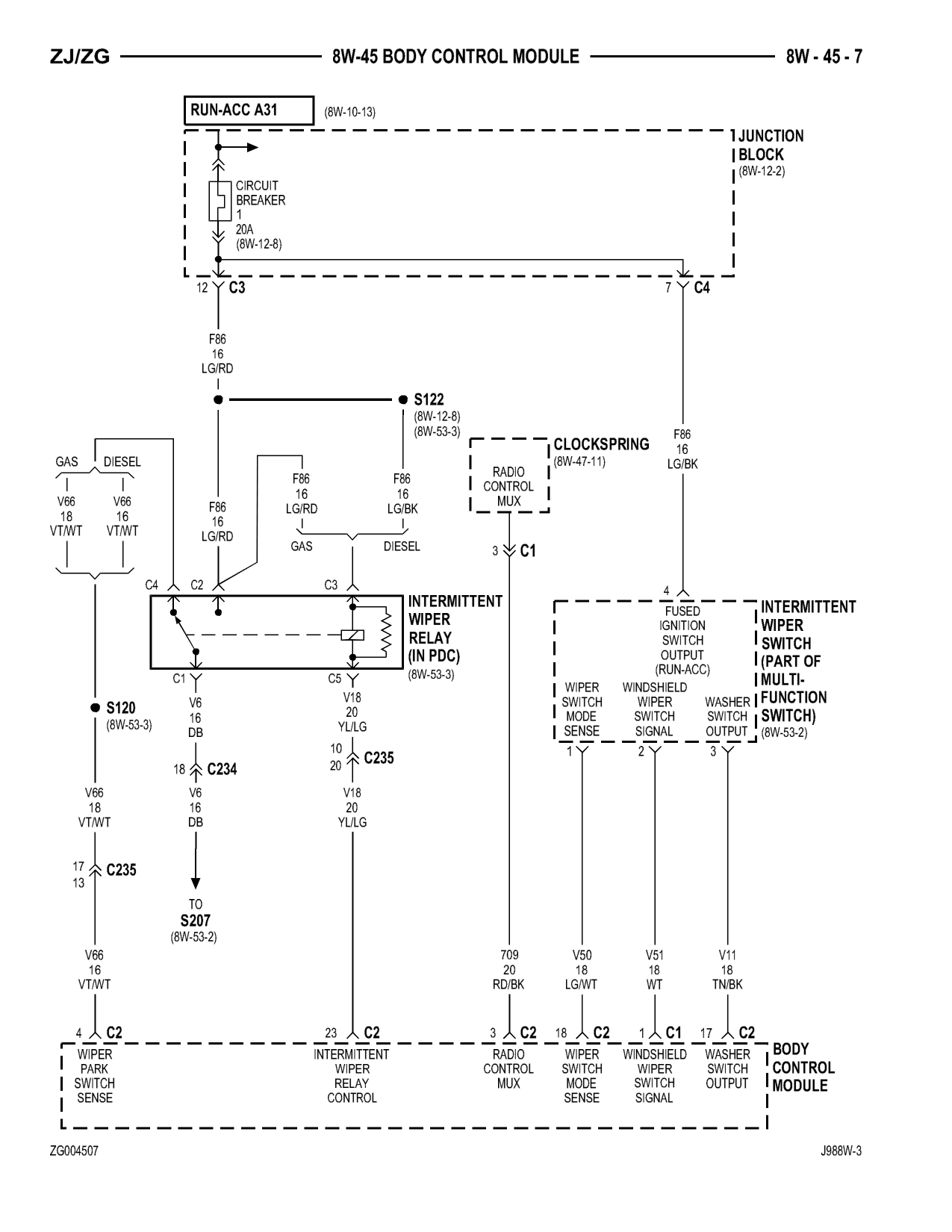 1998 Jeep Grand Cherokee ZJ Export Service Manual — page 751 wiring diagram