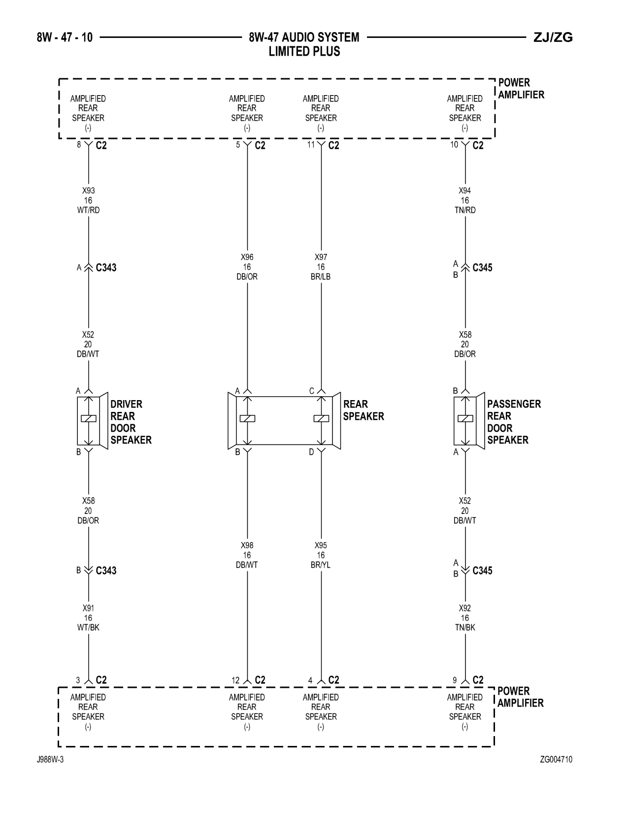 1998 Jeep Grand Cherokee ZJ Export Service Manual — page 772 wiring diagram