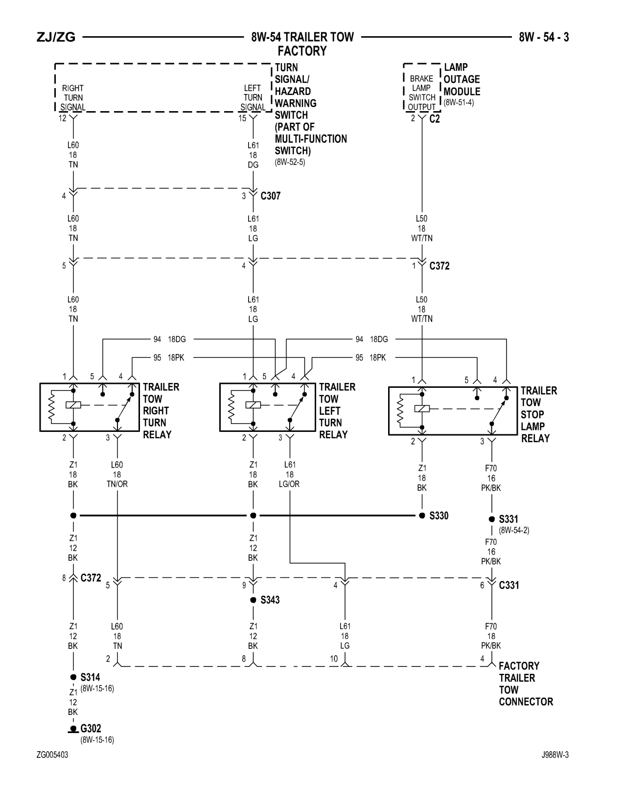 1998 Jeep Grand Cherokee ZJ Export Service Manual — page 817 wiring diagram