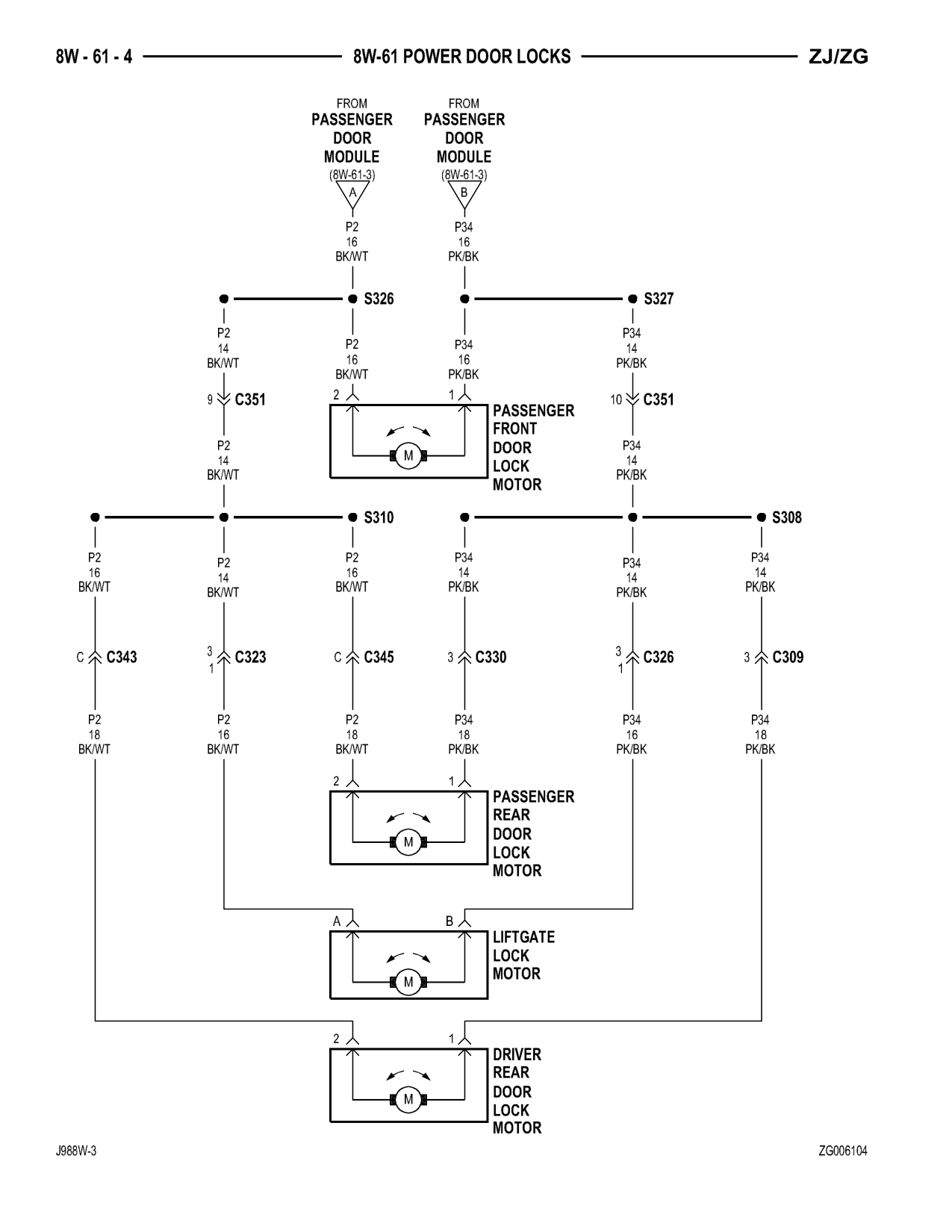 1998 Jeep Grand Cherokee ZJ Export Service Manual — page 826 wiring diagram