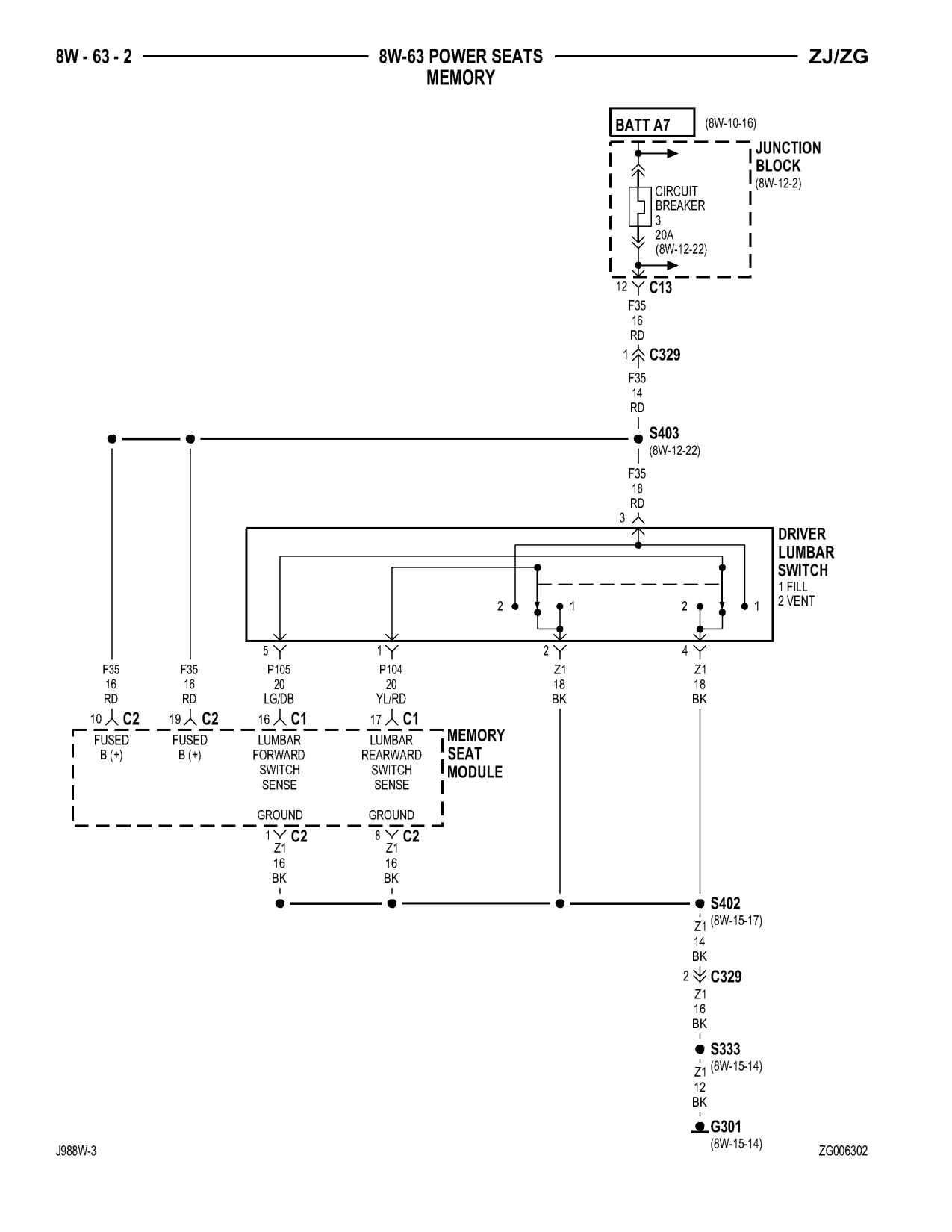 1998 Jeep Grand Cherokee ZJ Export Service Manual — page 834 wiring diagram