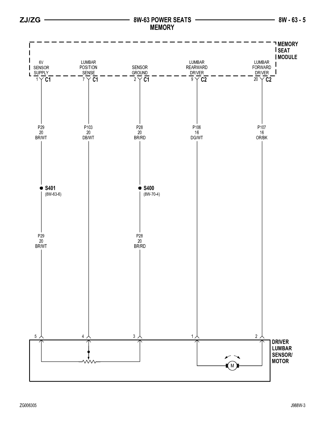 1998 Jeep Grand Cherokee ZJ Export Service Manual — page 837 wiring diagram
