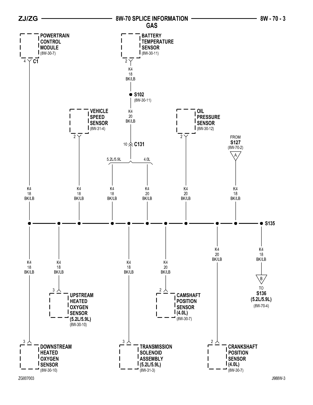 1998 Jeep Grand Cherokee ZJ Export Service Manual — page 855 wiring diagram