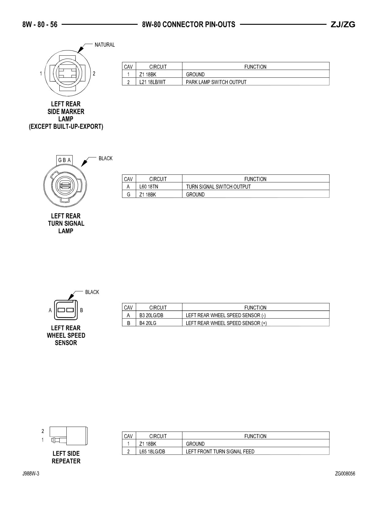 1998 Jeep Grand Cherokee ZJ Export Service Manual — page 916 wiring diagram