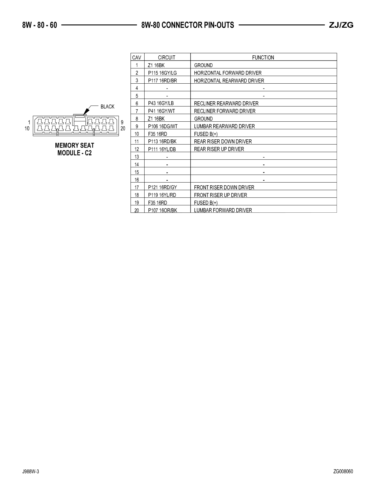 1998 Jeep Grand Cherokee ZJ Export Service Manual — page 920 wiring diagram