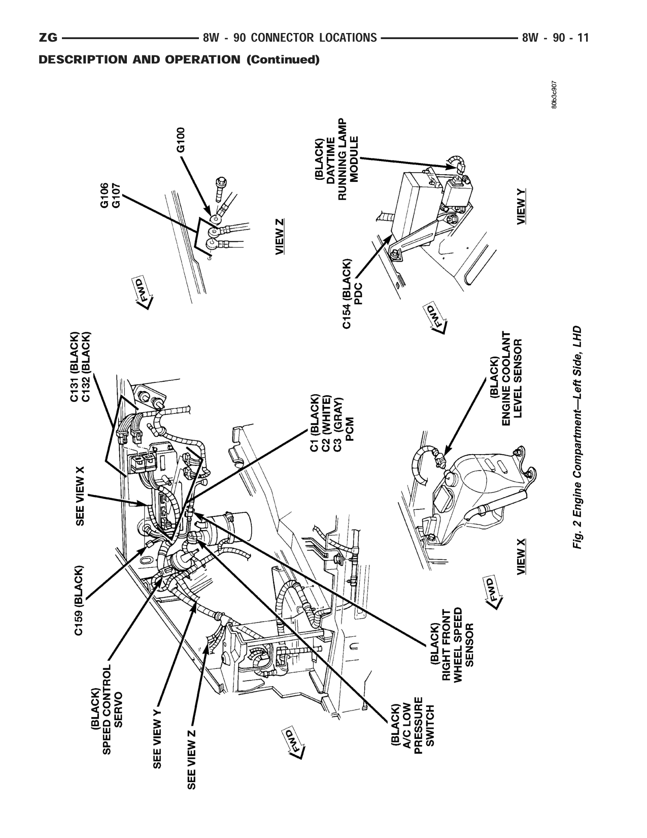 1998 Jeep Grand Cherokee ZJ Export Service Manual — page 957 wiring diagram