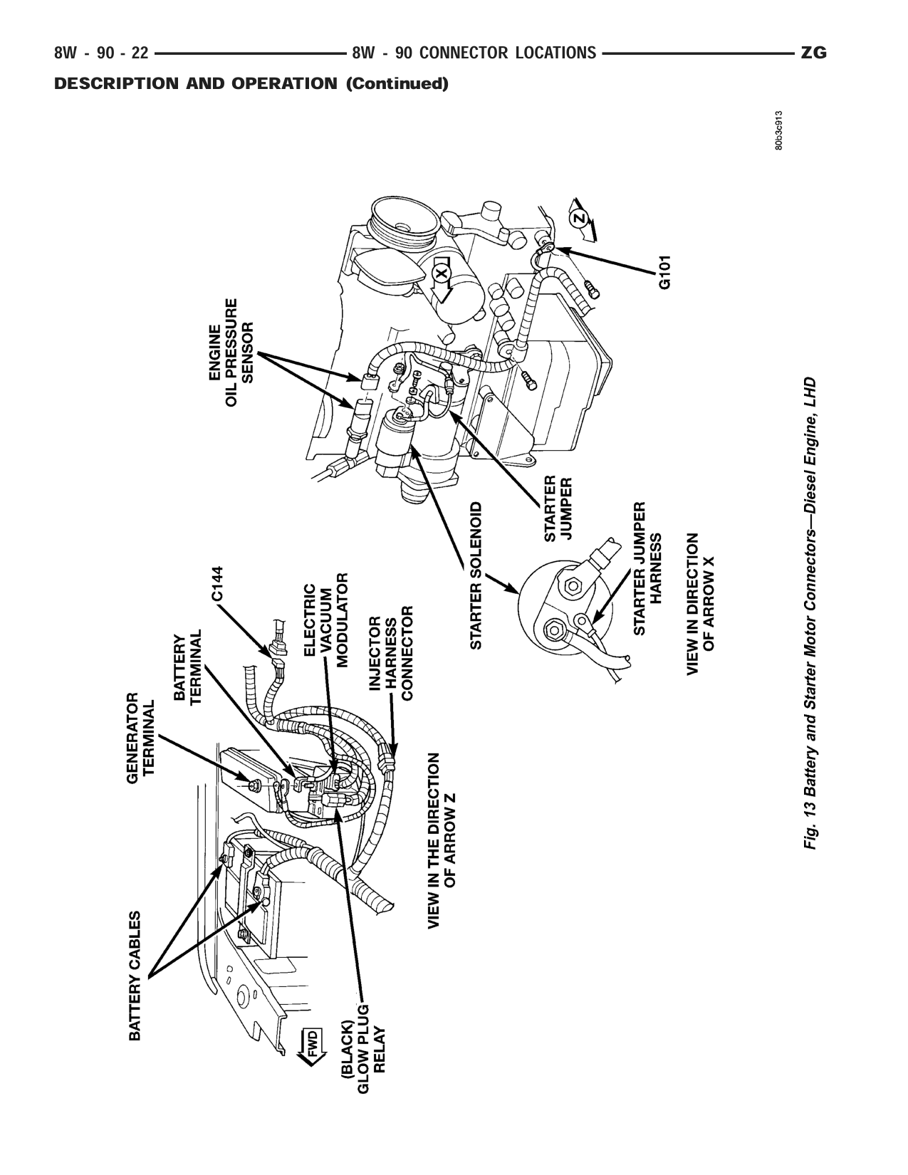 1998 Jeep Grand Cherokee ZJ Export Service Manual — page 968 wiring diagram