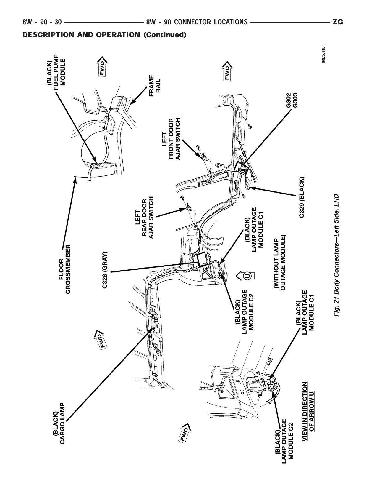 1998 Jeep Grand Cherokee ZJ Export Service Manual — page 976 wiring diagram