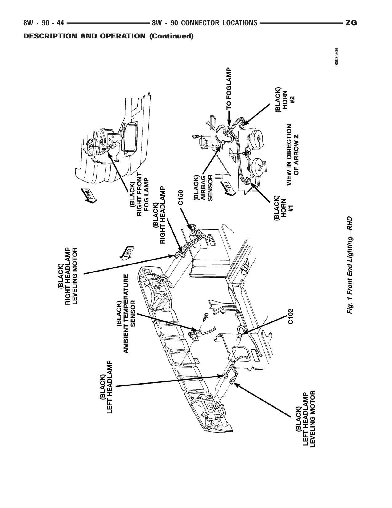 1998 Jeep Grand Cherokee ZJ Export Service Manual — page 990 wiring diagram