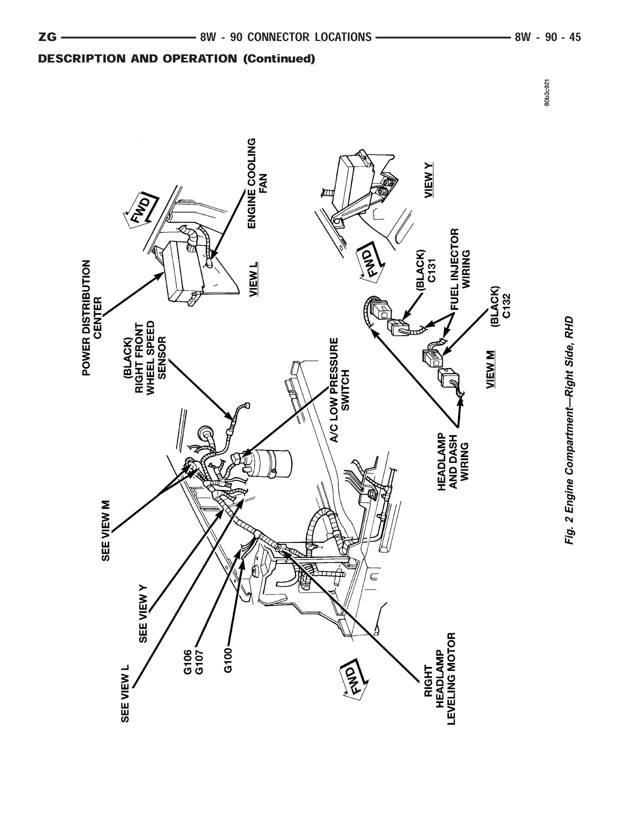 1998 Jeep Grand Cherokee ZJ Export Service Manual — page 991 wiring diagram