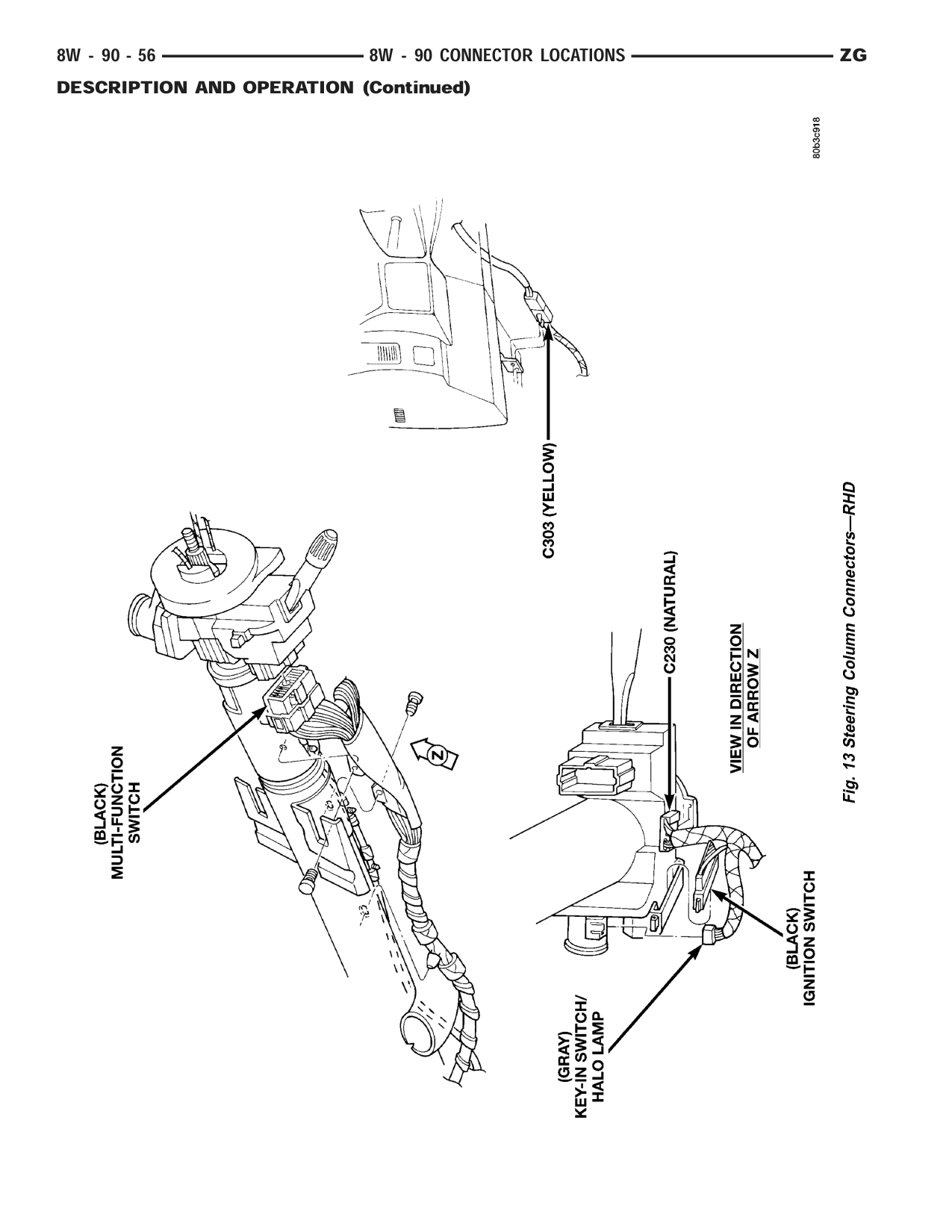1998 Jeep Grand Cherokee ZJ Export Service Manual — page 1002 wiring diagram