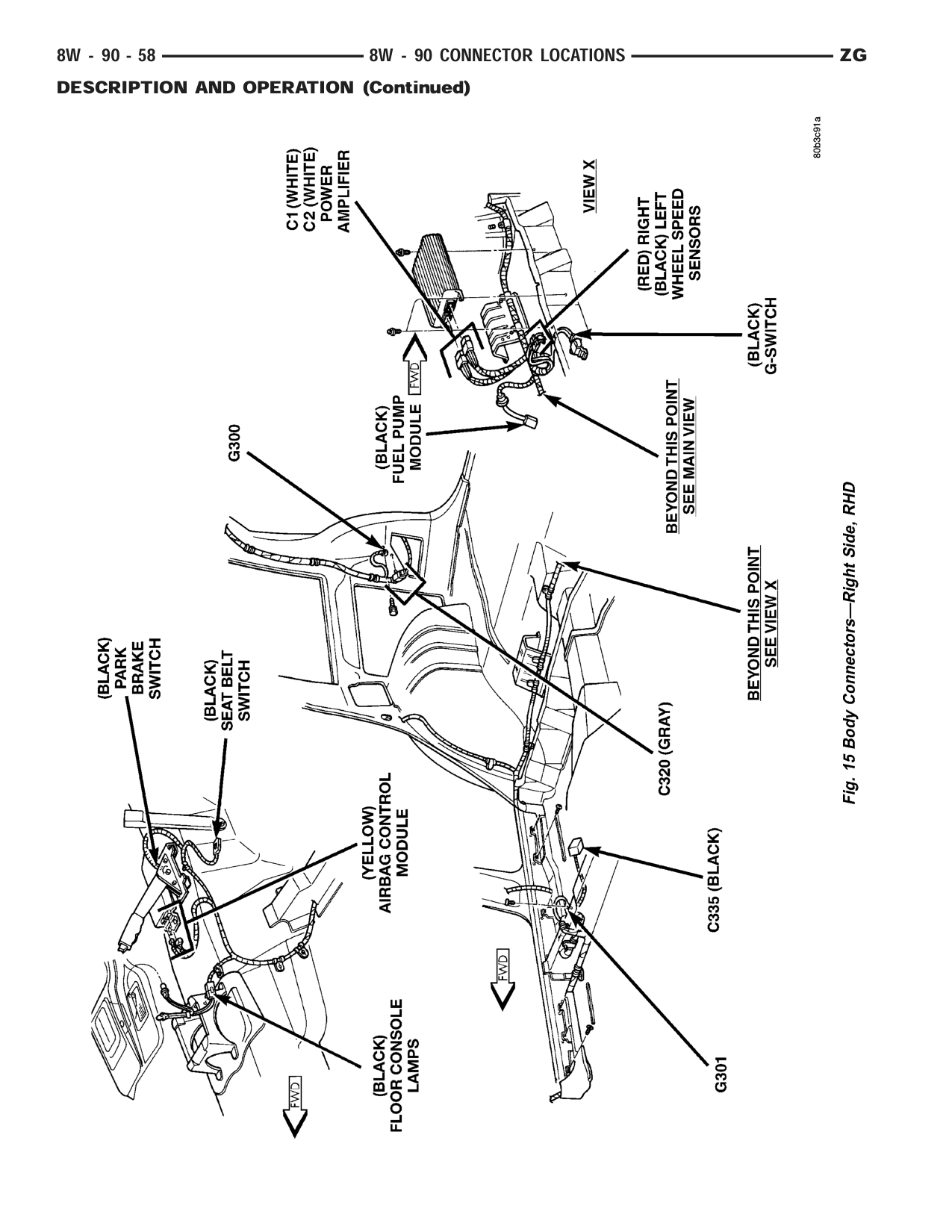 1998 Jeep Grand Cherokee ZJ Export Service Manual — page 1004 wiring diagram