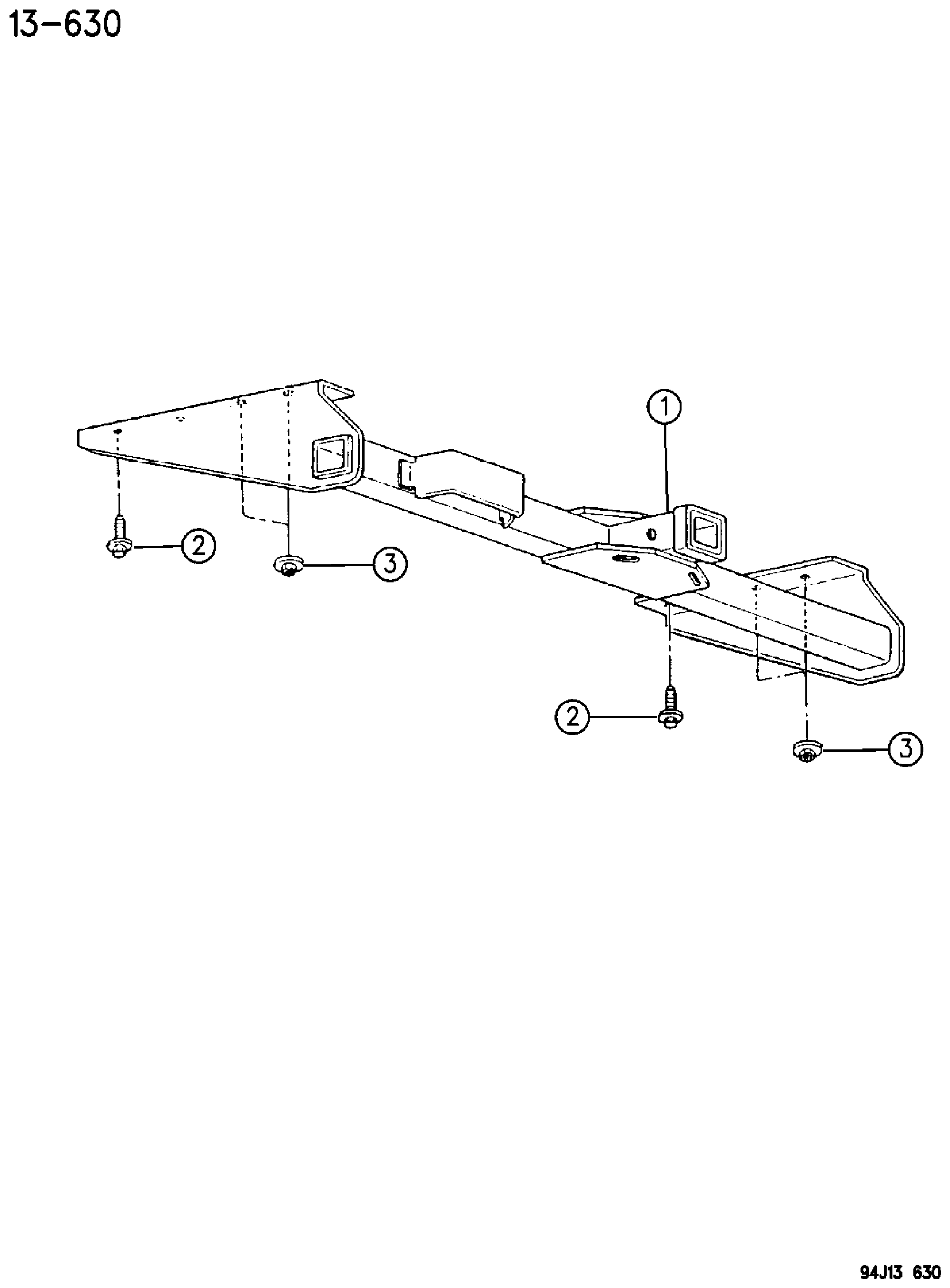 Exploded view: TRAILER TOWING HITCH ZJ, ZG BODY