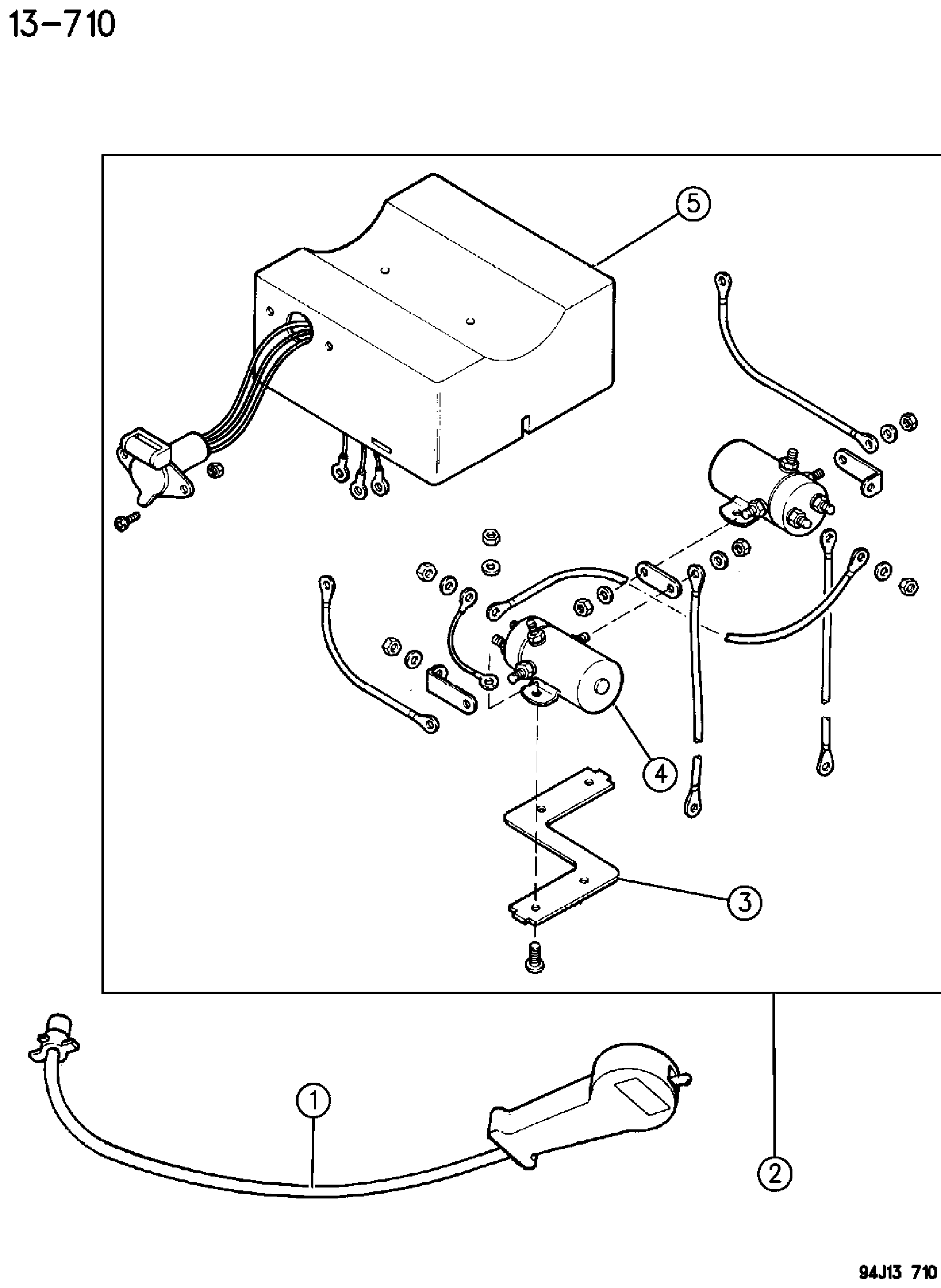 Exploded view: HIDDEN WINCH CONTROLS XJ BODY