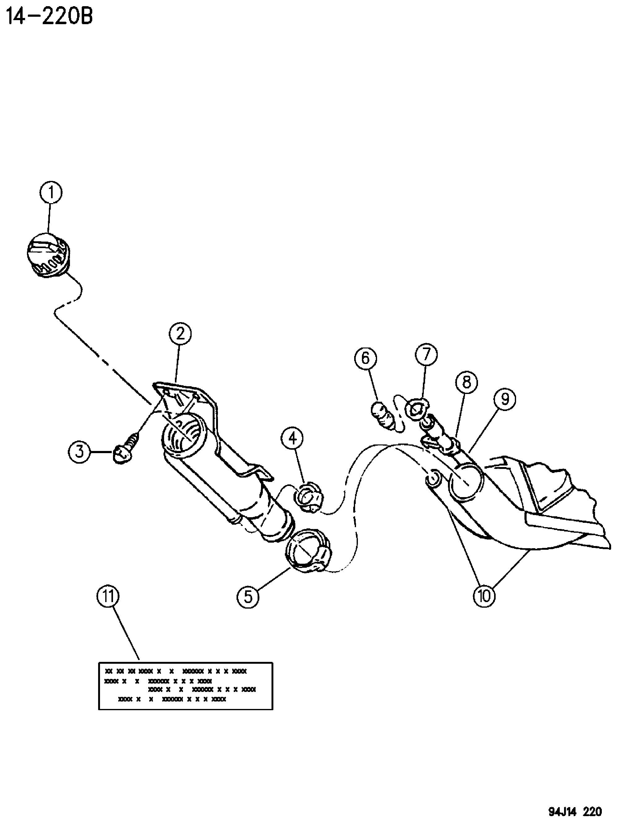 Exploded view: FUEL TANK FILLER TUBE XJ, ZJ BODY