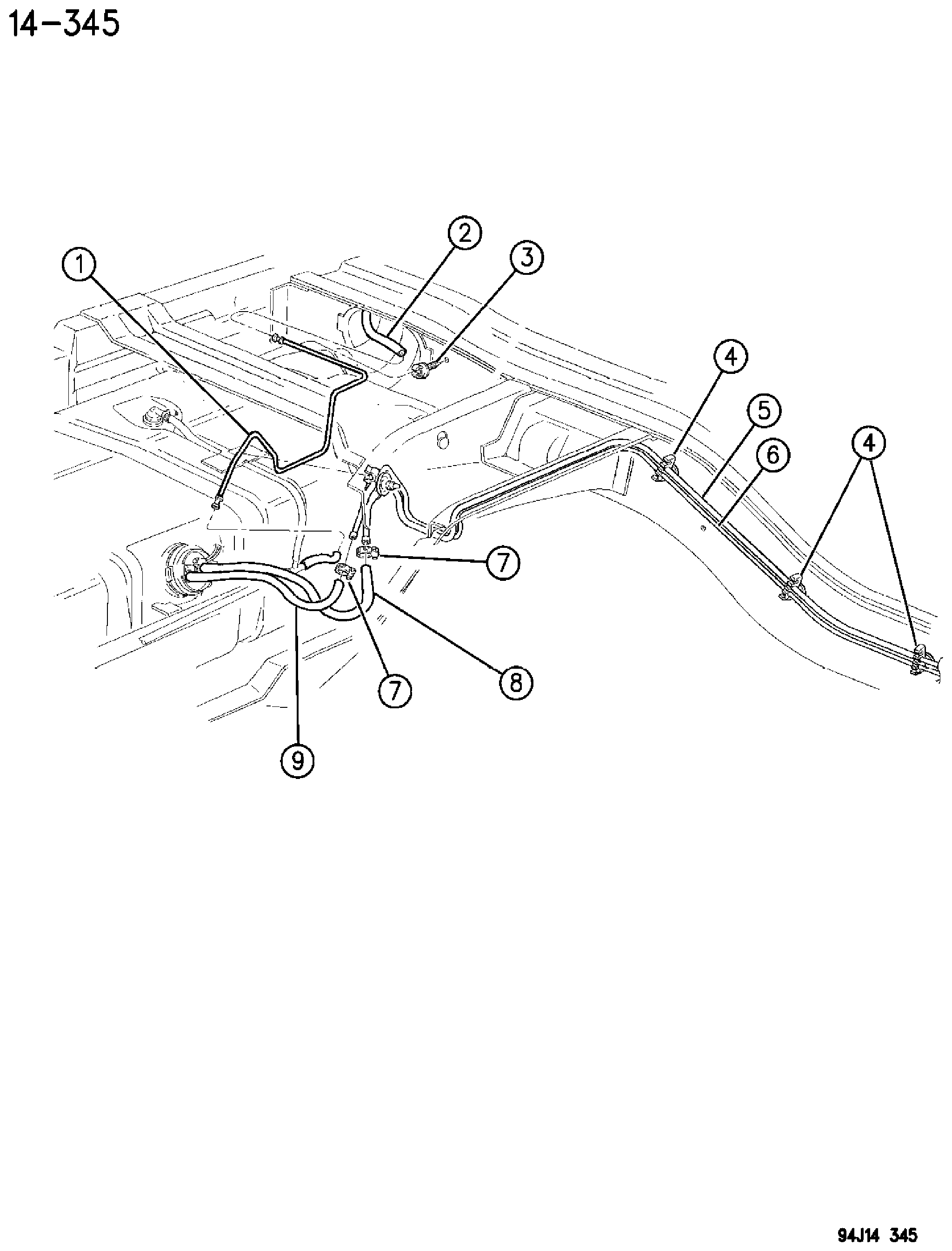 Exploded view: FUEL LINES, REAR 2.5L DIESEL ENGINE ZG BODY