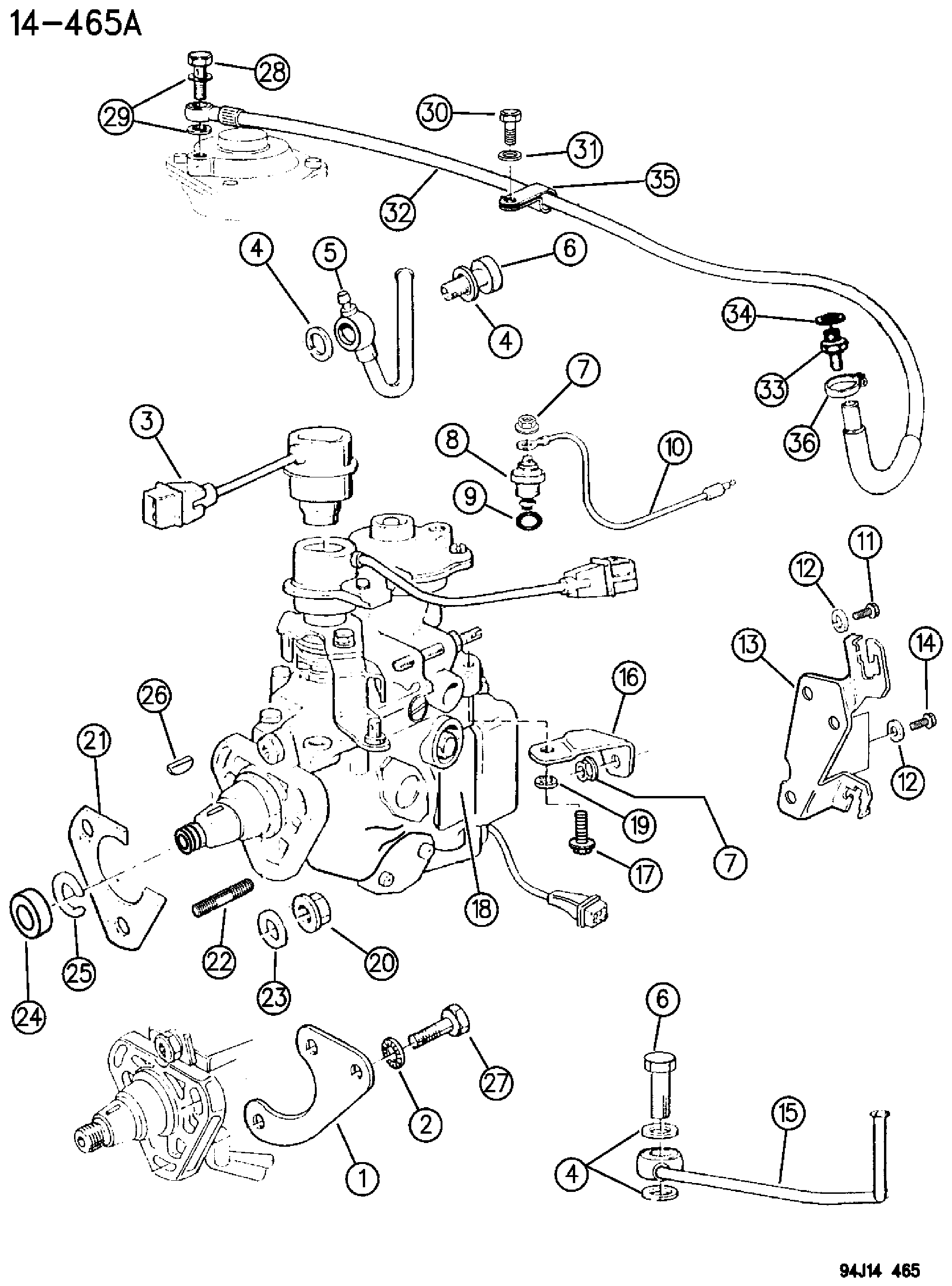 Exploded view: FUEL INJECTION PUMP 2.5L DIESEL ENGINE ZG BODY