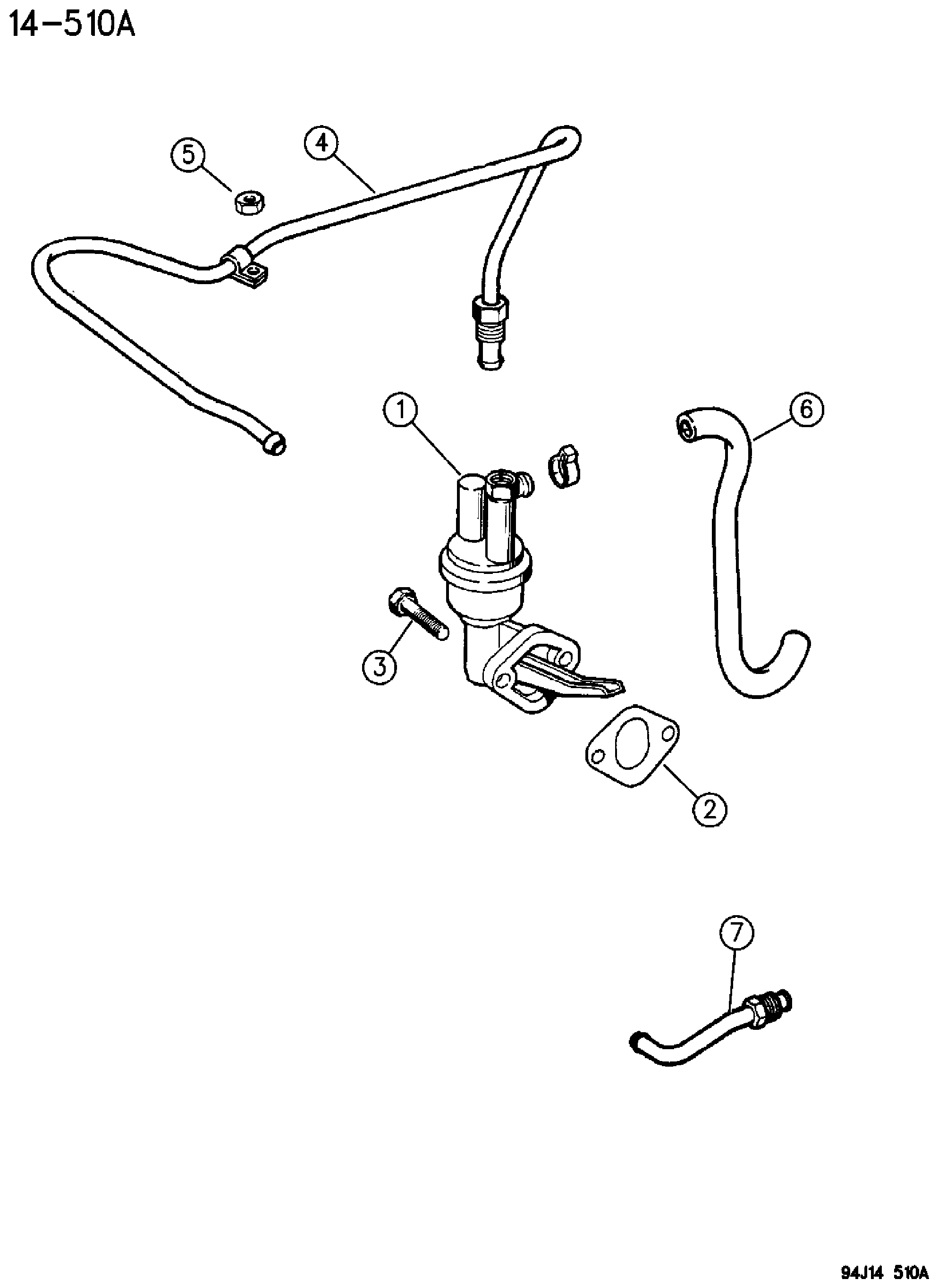 Exploded view: FUEL PUMP 2.5L CARBURETED ENGINE X1 BODY