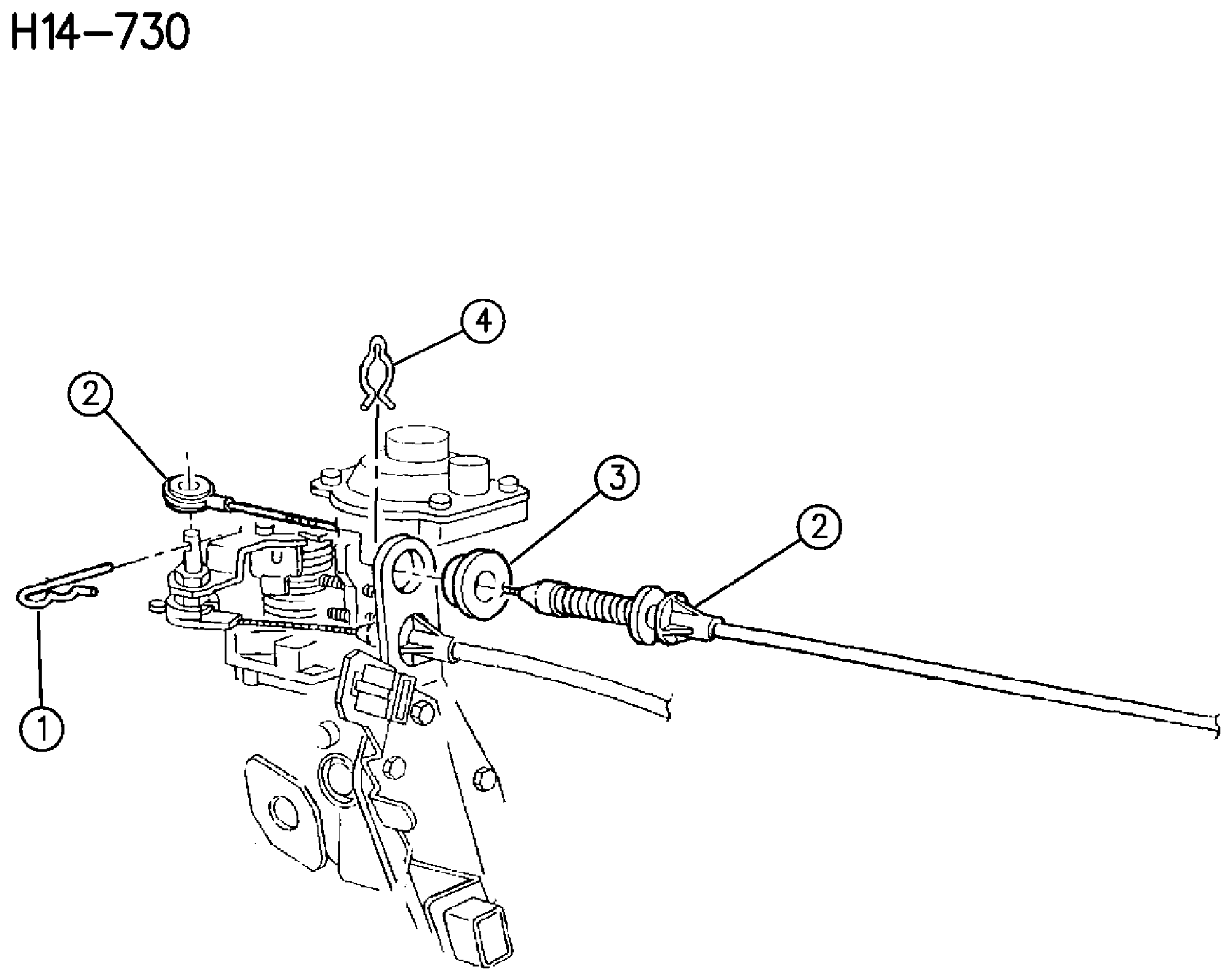 Exploded view: THROTTLE CONTROLS 2.5L DIESEL ENGINE ZG BODY