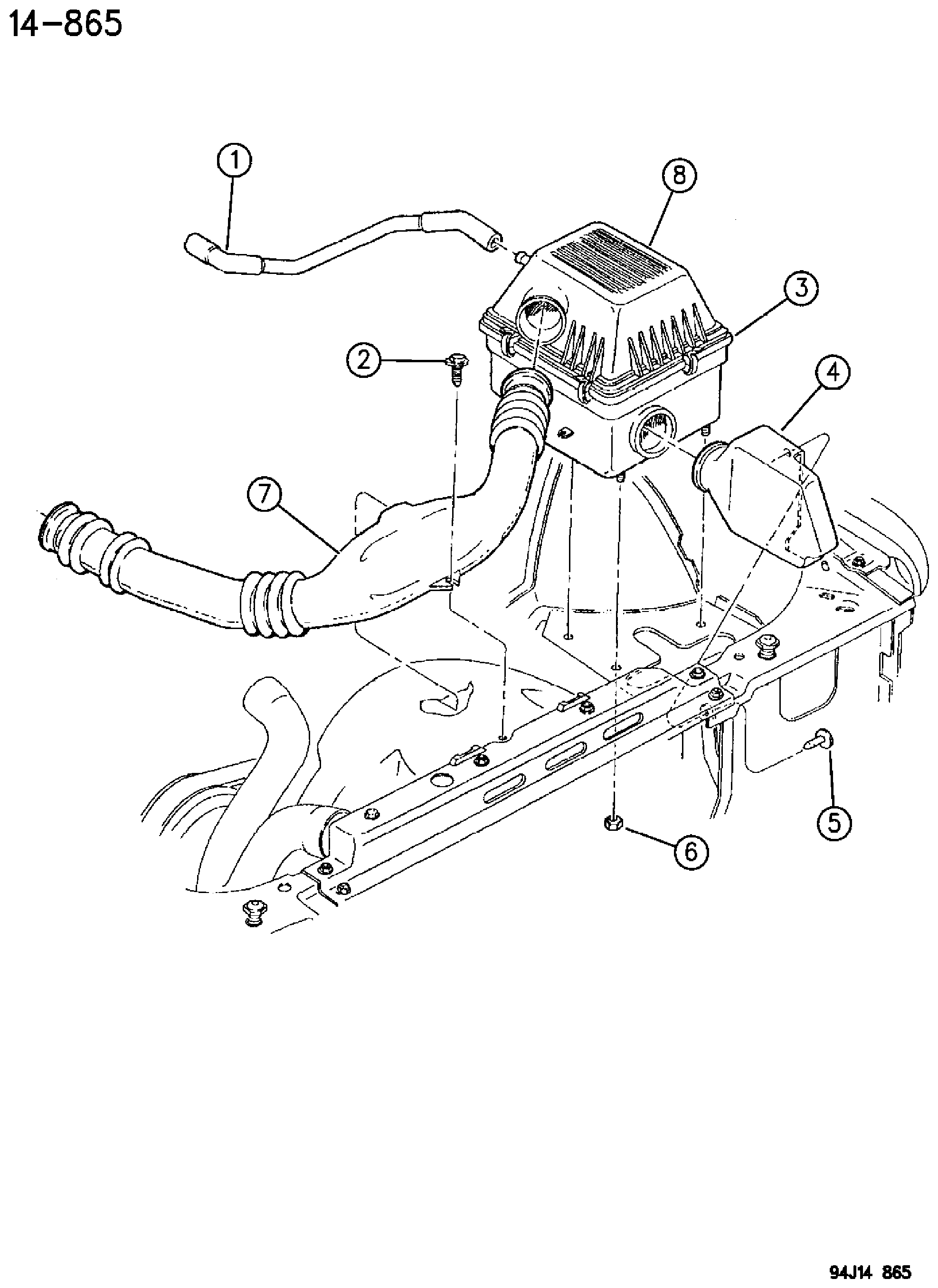 Exploded view: AIR CLEANER 2.5L DIESEL ENGINE ZG BODY