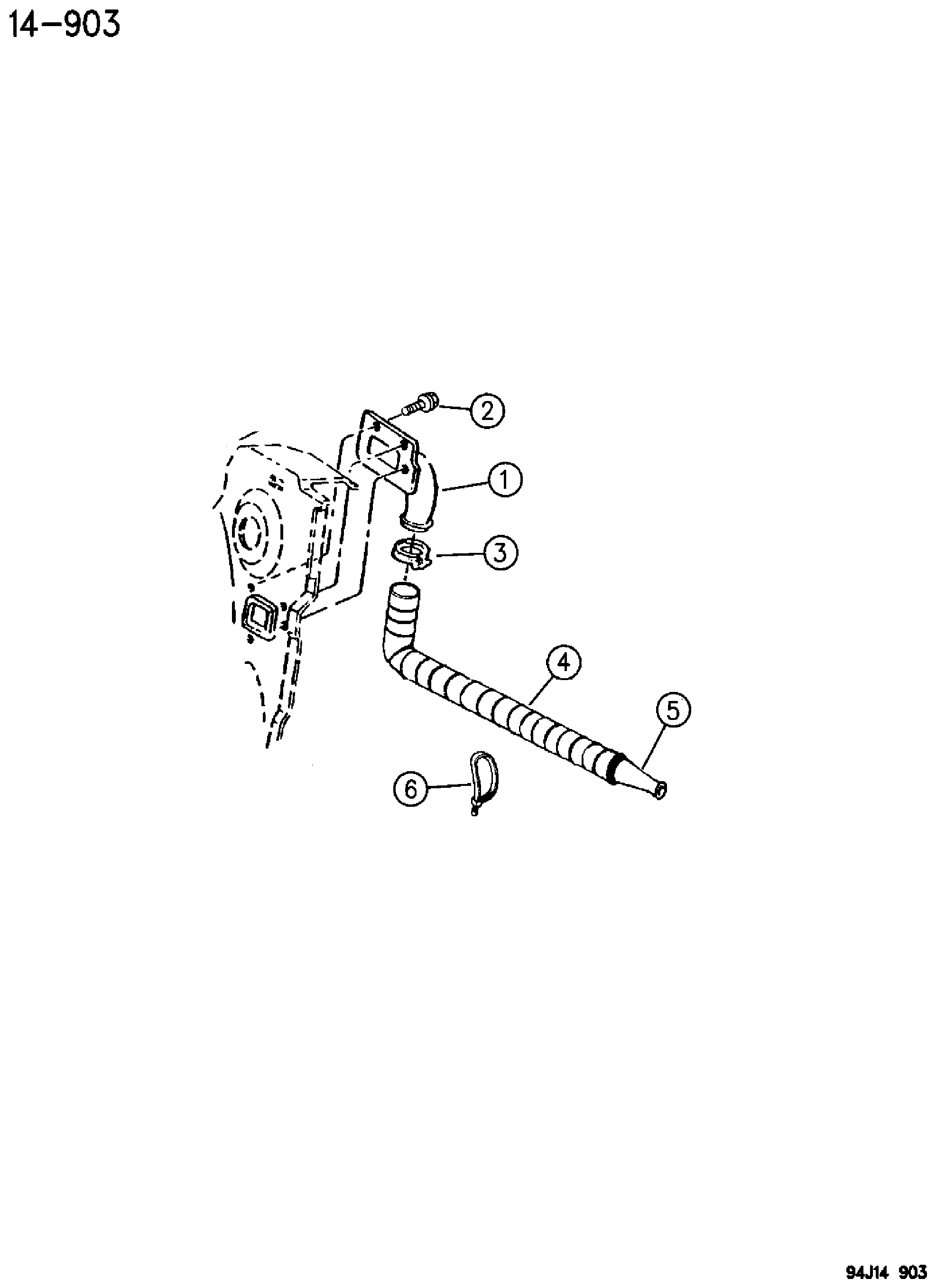 Exploded view: AIR INTAKE SYSTEM YJ, XJ BODY