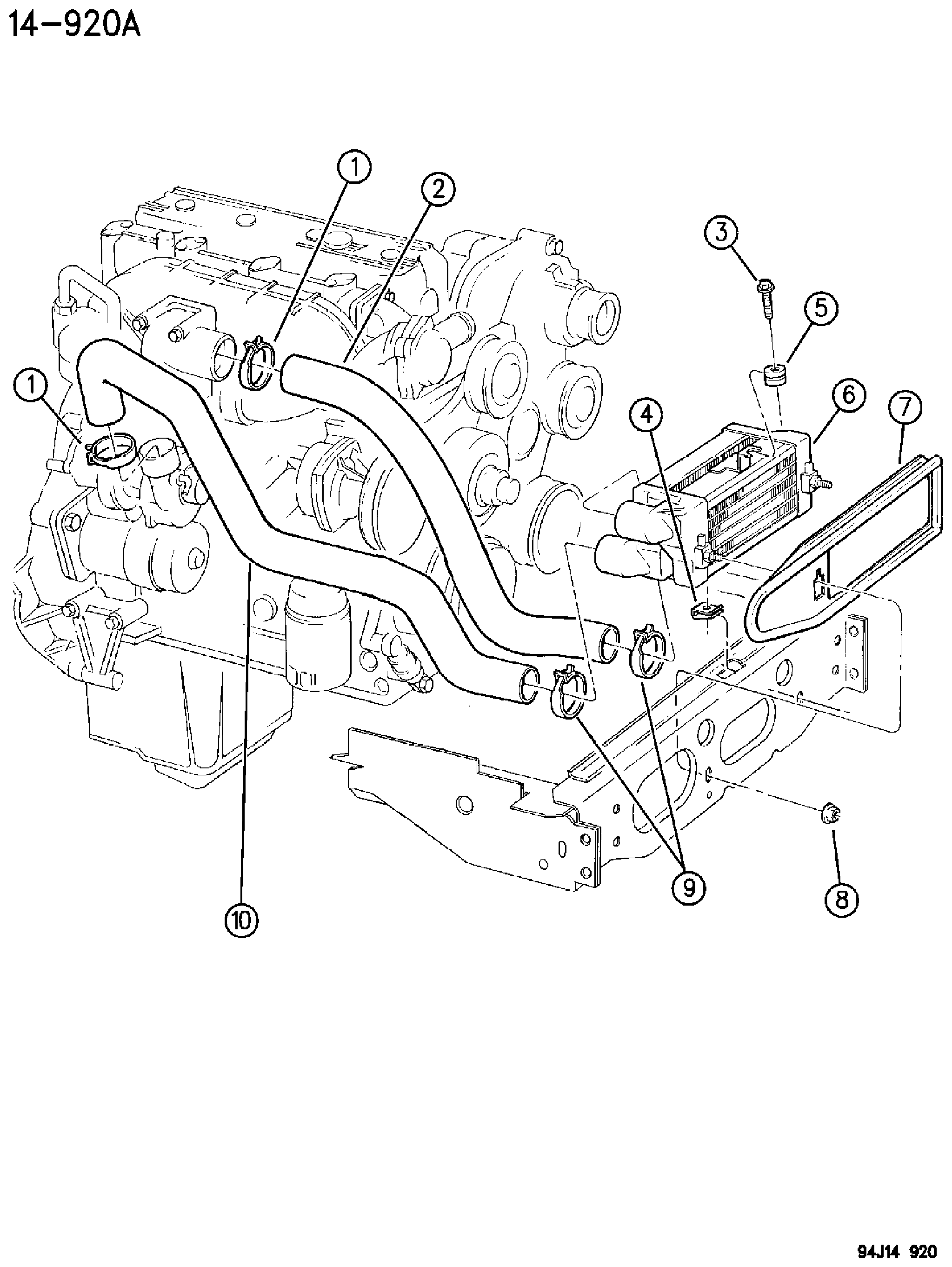 Exploded view: AIR INTAKE AND CHARGE AIR COOLER SYSTEM 2.5L DIESEL ENGINE ZG BODY