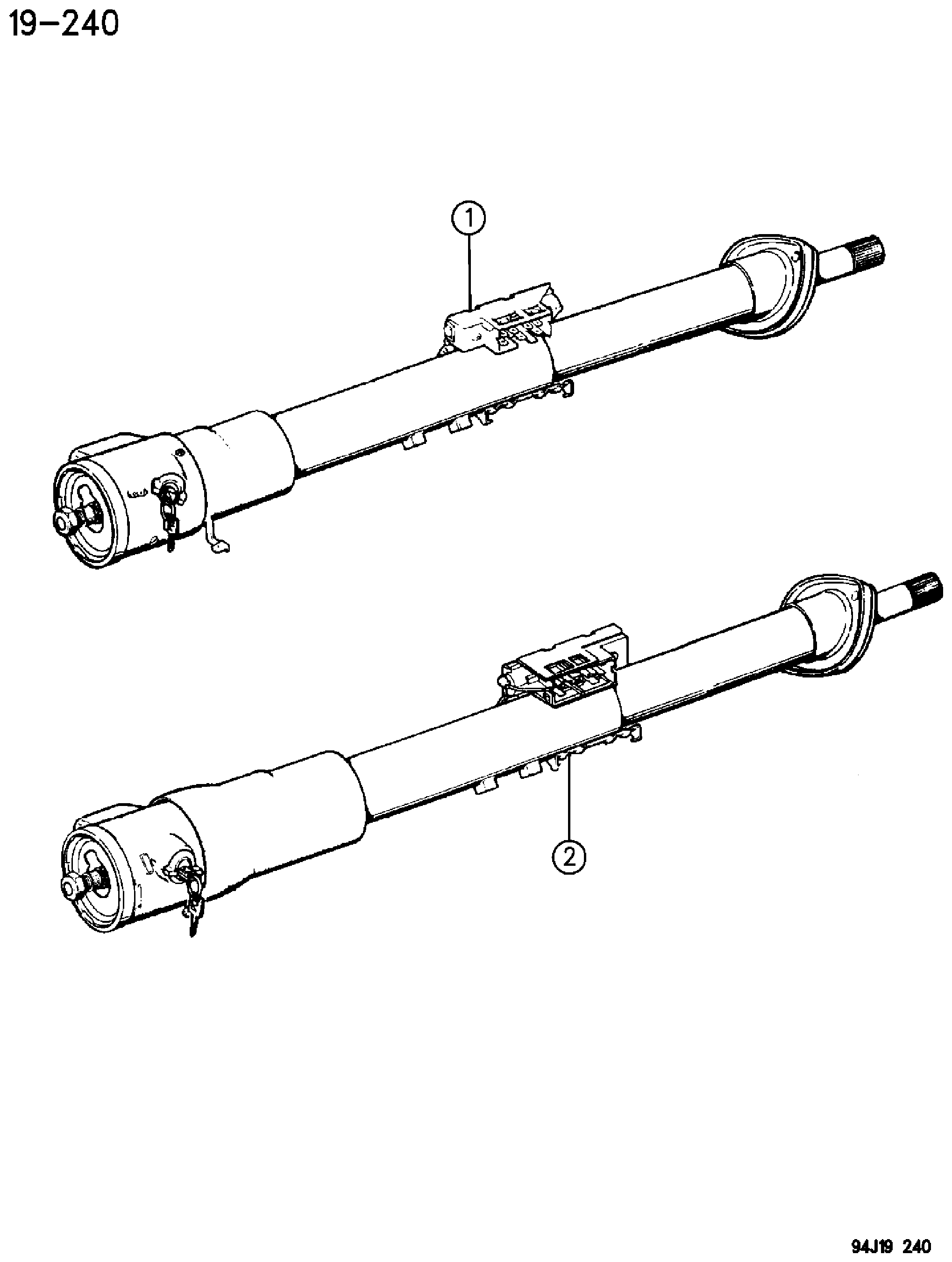 Exploded view: COLUMN ASSEMBLY, STEERING W/FLOOR MOUNTED GEAR SHIFT CHEROKEE (1994)