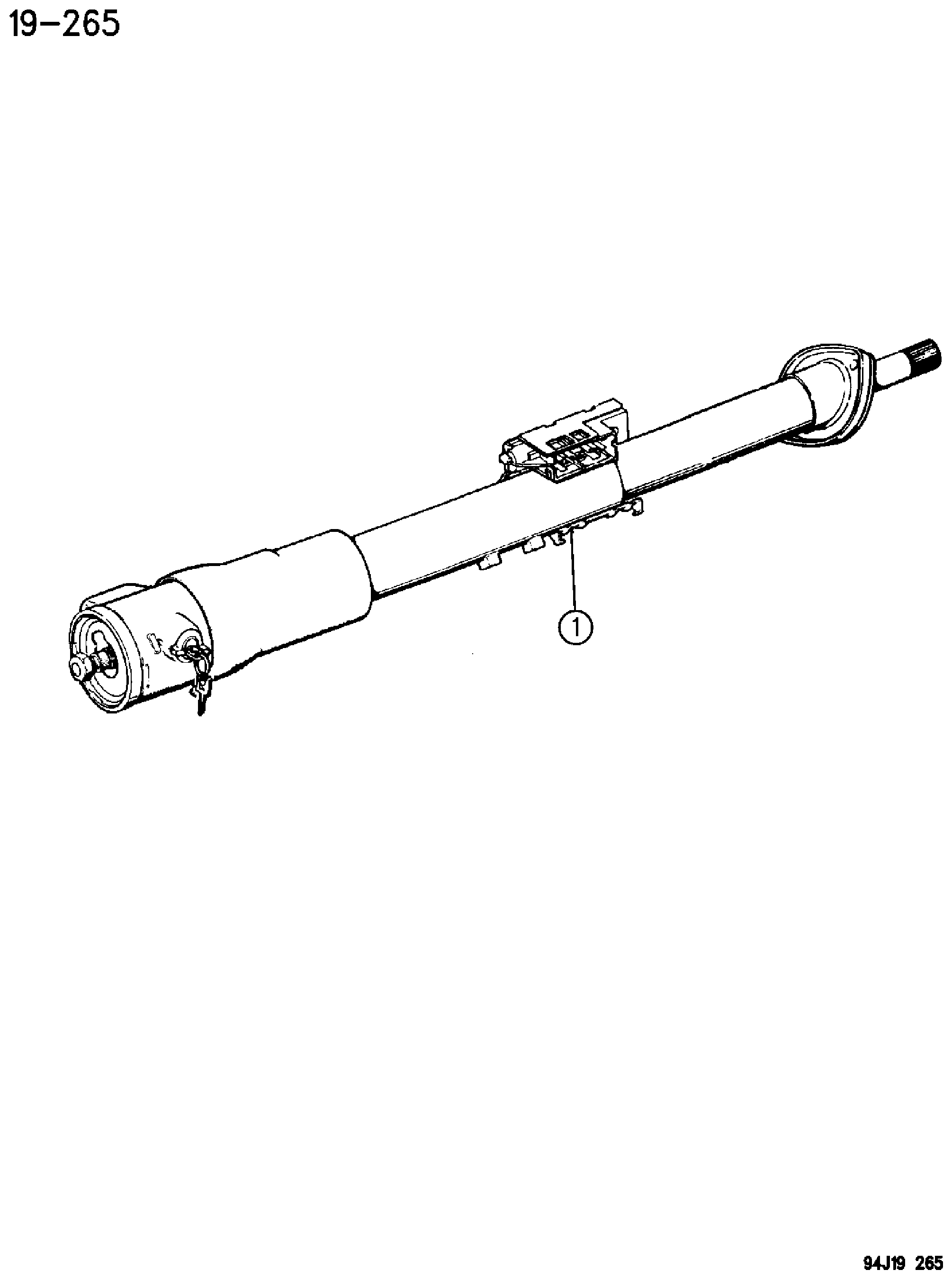 Exploded view: COLUMN ASSEMBLY, STEERING W/COLUMN GEAR SHIFT CHEROKEE (1994)