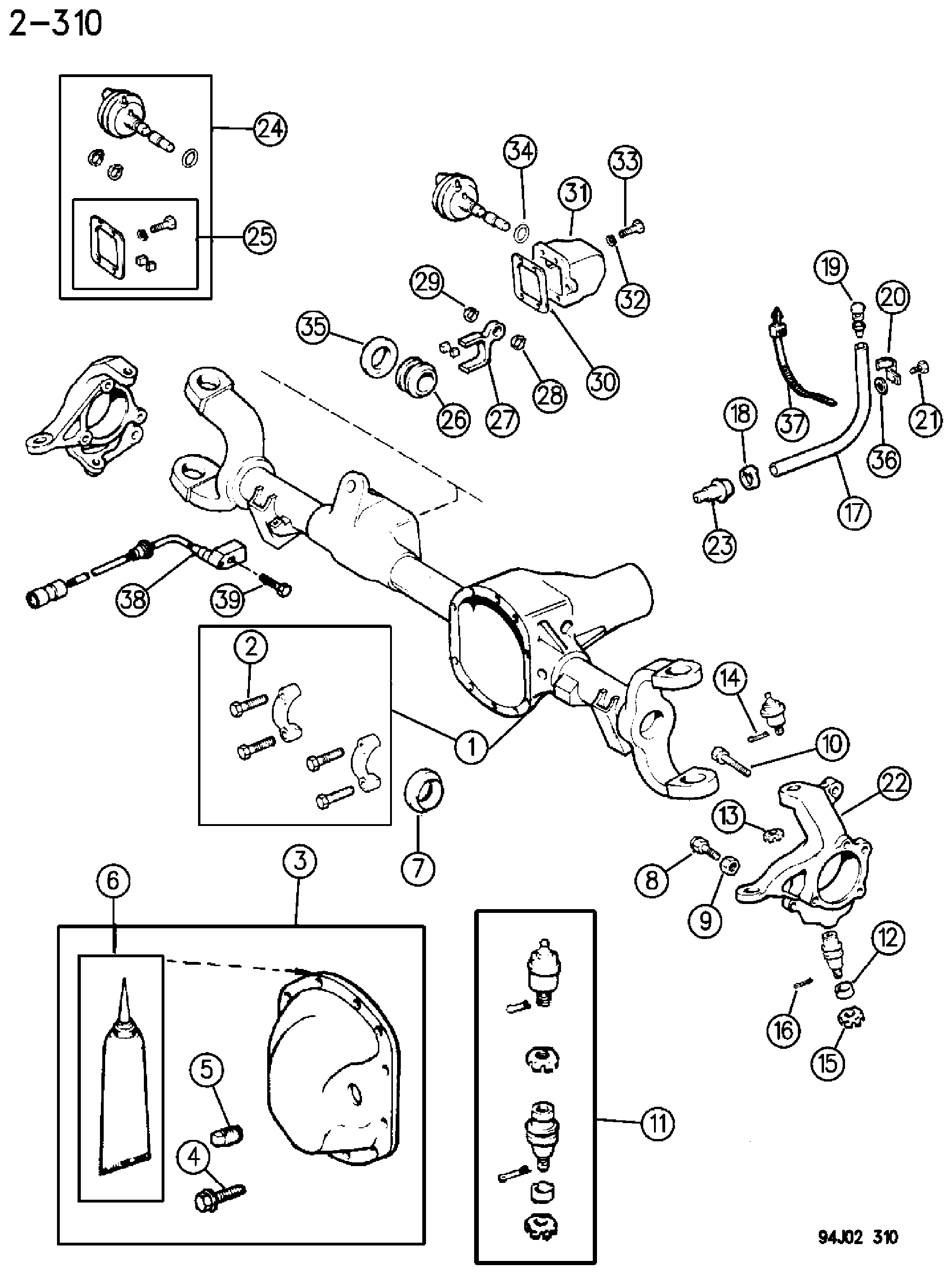 Exploded view: 10 W/DISCONNECT WRANGLER, (YJ)